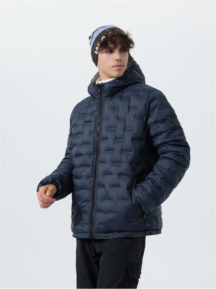 YOUTHUP Winterjacke Herren doppelseitige Übergangsjacke winddichte Steppjacke