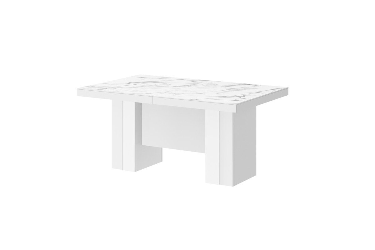 designimpex Esstisch Design Esstisch Marmor bis ausziehbar Natur XXL Weiß cm 400 Tisch HLA-111 Hochglanz 160 Hochglanz - Hochglanz
