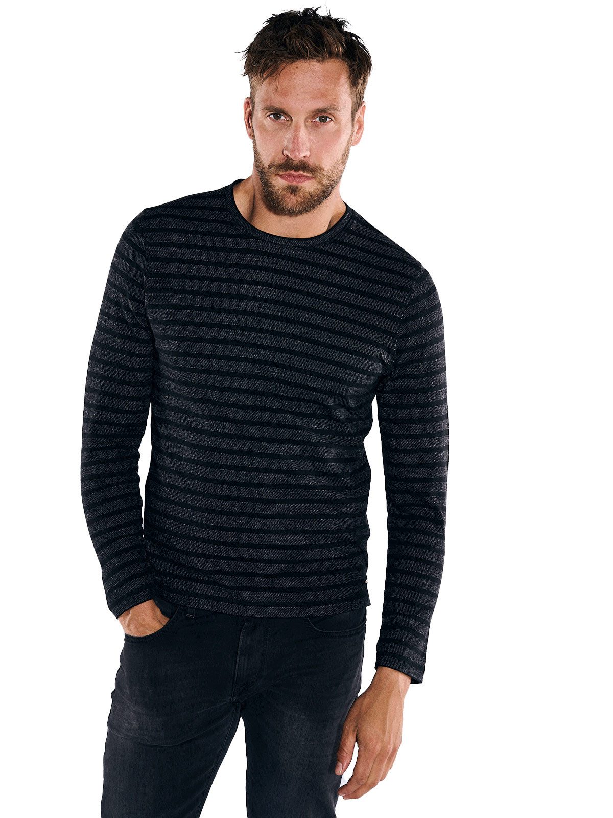 emilio adani Langarmshirt Langarm-Shirt gestreift