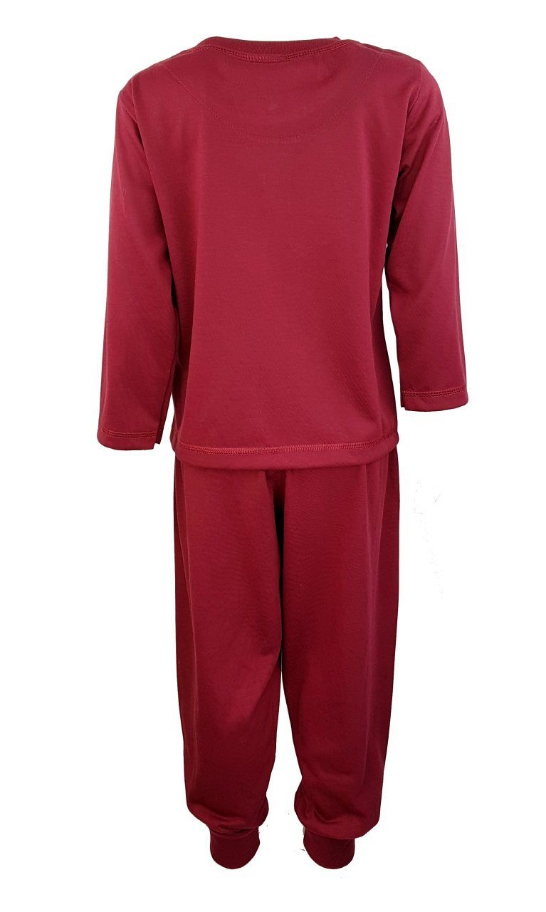 Schlafanzug, Langer Jungen Fashion J200 Rot 2tlg. Schlafanzug Boy dunkel