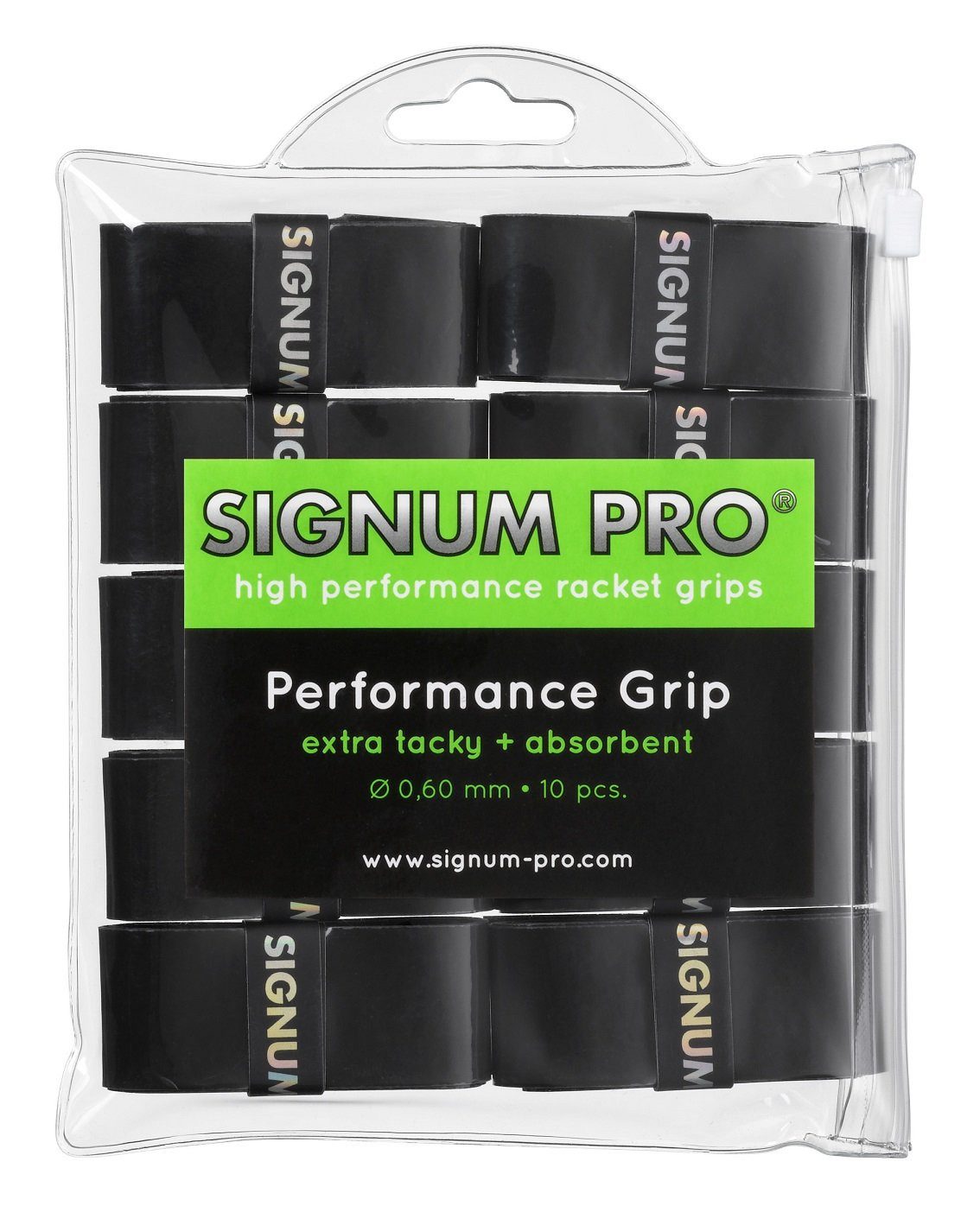 Griffband Overgrip Performance 0.6mm schwarz 10er Clip-Beutel