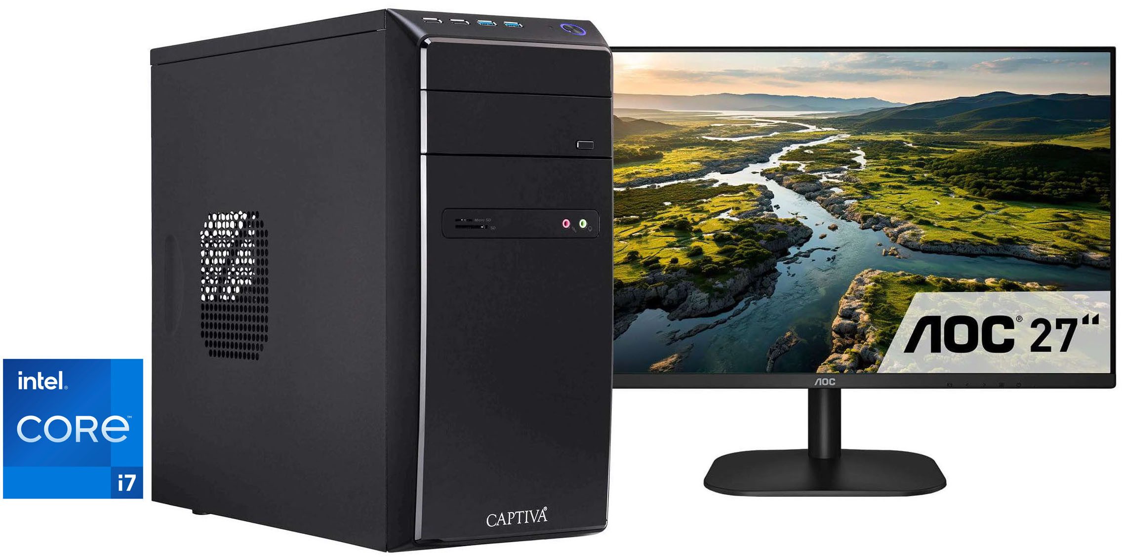 CAPTIVA Power-Starter I98-586 TFT Bundle Business-PC-Komplettsystem (68,6", Intel® Core i7 Core i7 14700, UHD Graphics 770, 8 GB RAM, 500 GB SSD)