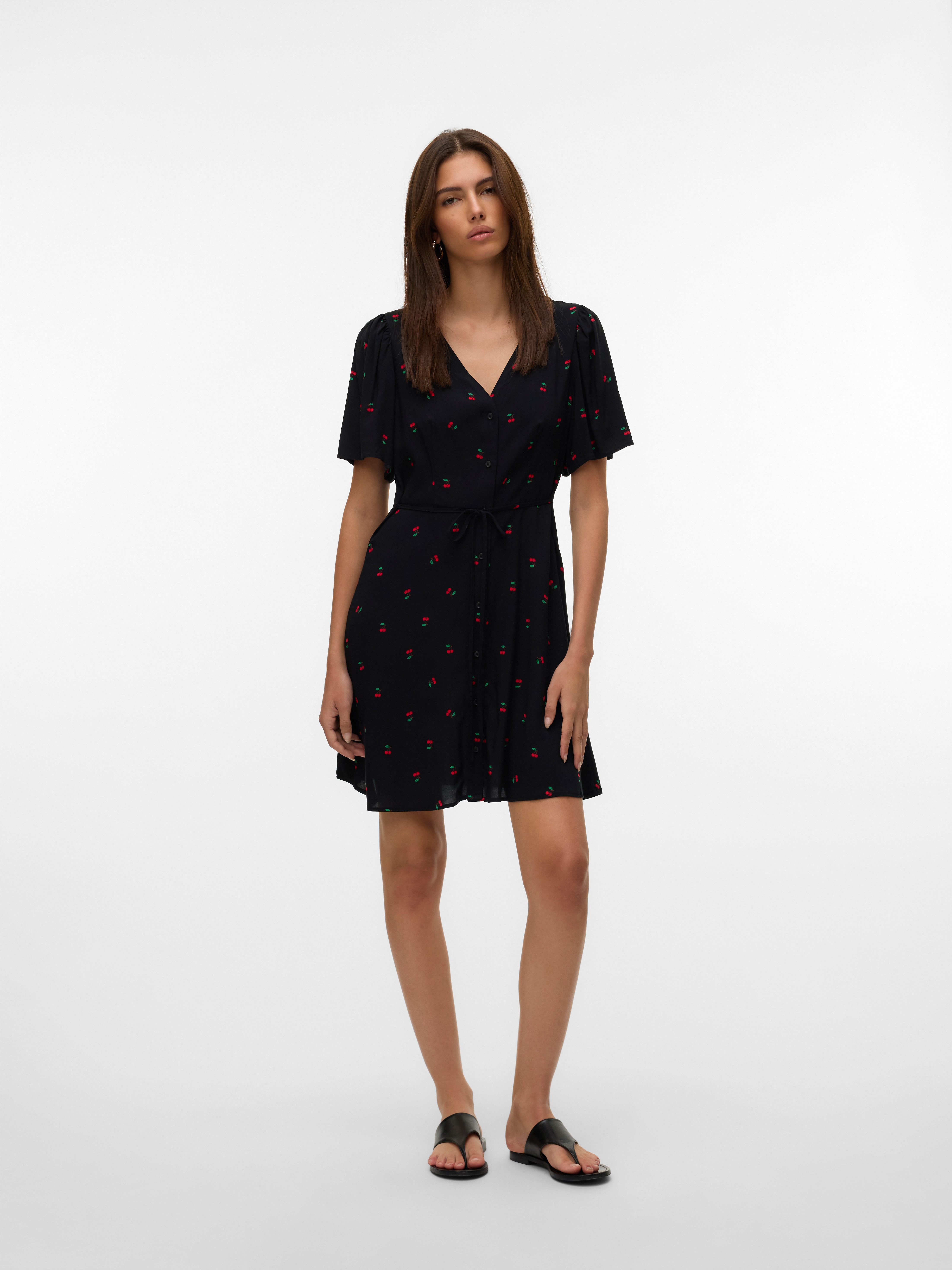 Vero Moda Minikleid VMALBA SS SHORT DRESS WVN NOOS Viskose, slim fit