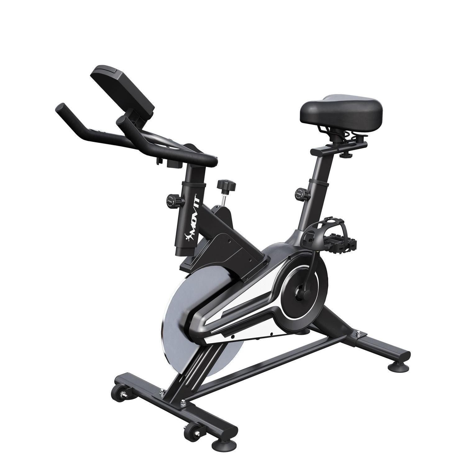 Heimtrainer Fahrrad, verstellbar, 6 kg Schwungrad, mit Display, Schwarz