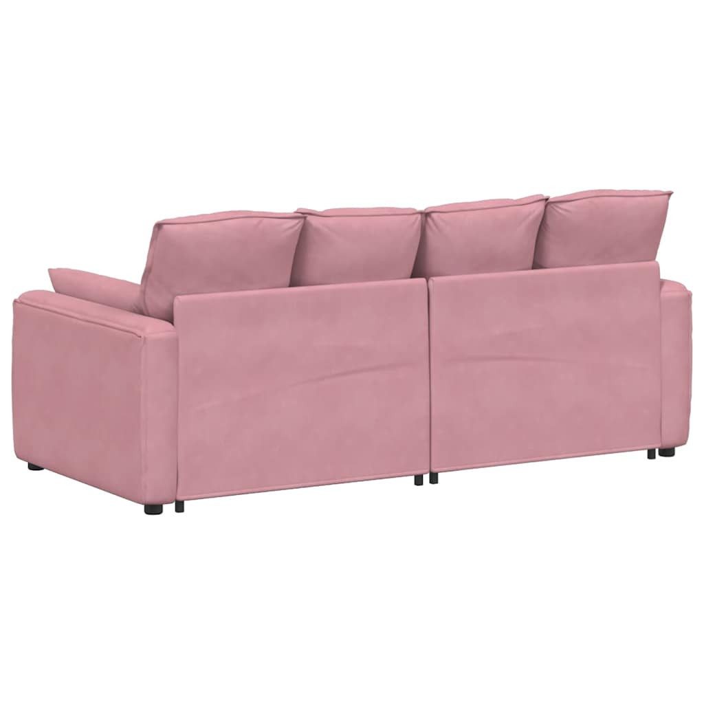 vidaXL Sofaelement Modulares Sofa mit Kissen Rosa