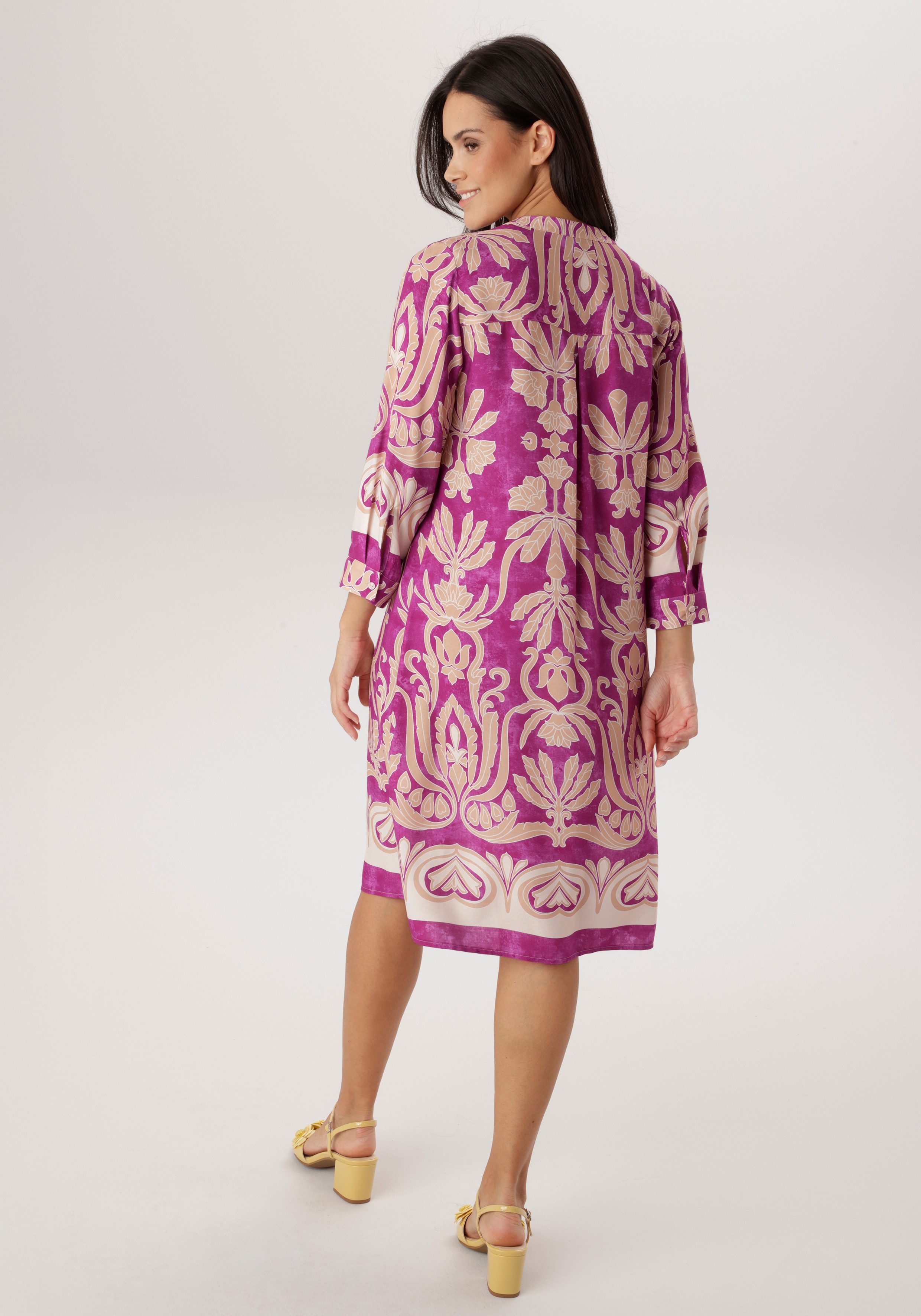 Aniston SELECTED Blusenkleid mit ornamentaler Blüten- und Blättermusterung