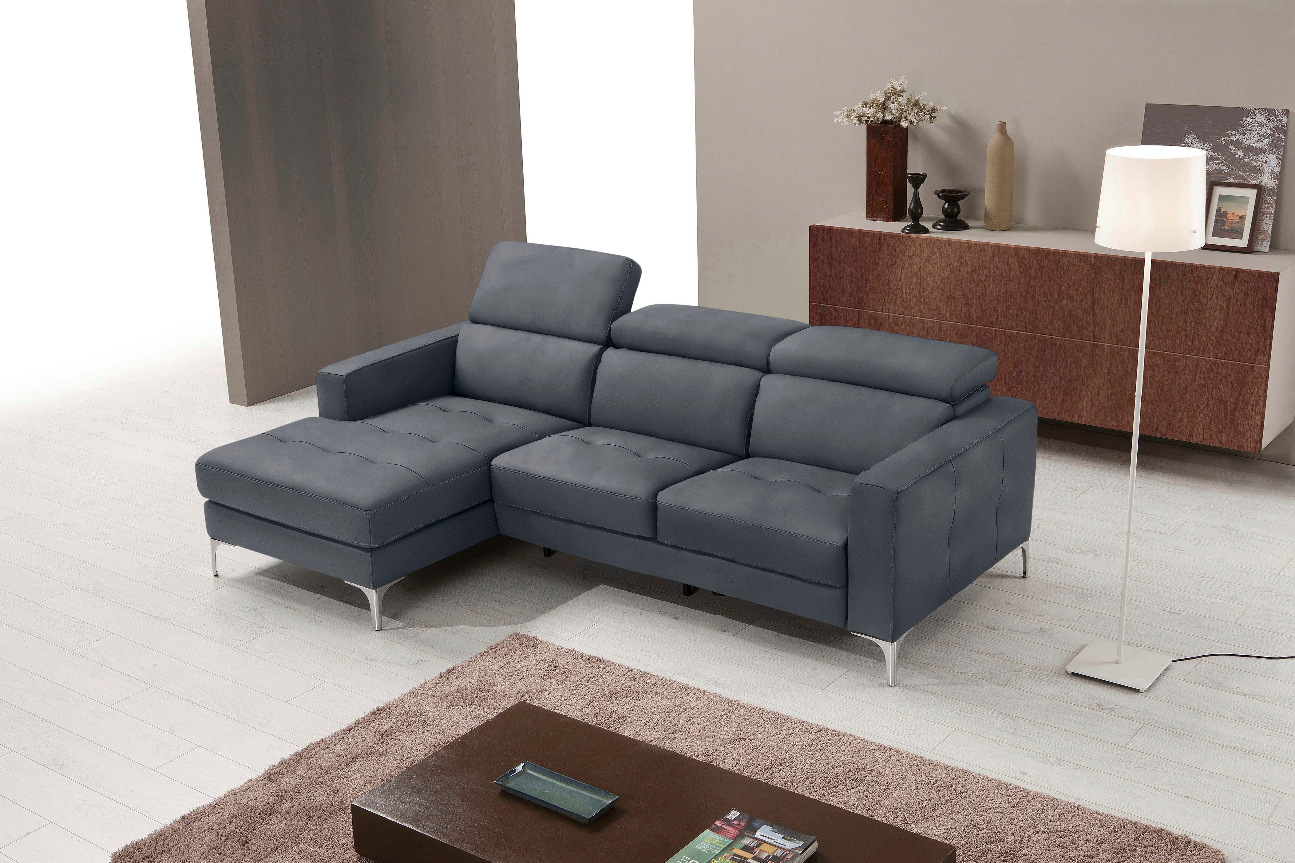 Egoitaliano Ecksofa Matt, erstklassiger Sitzkomfort, aufwendige Detailverarbeitung, L-Form, mit verstellbaren Kopfteilen zum Relaxen