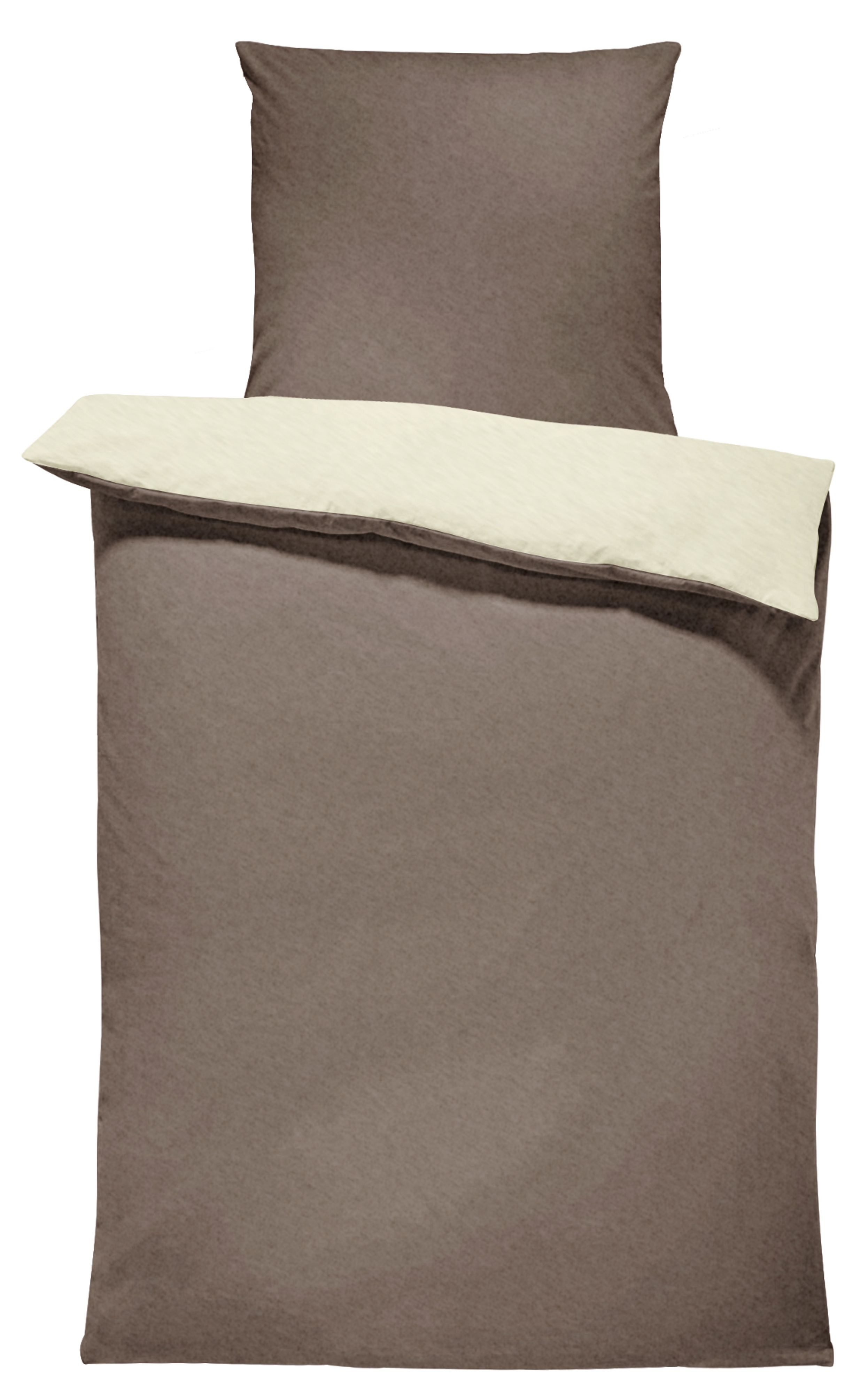 One Home Bettwäsche Doubleface Unifarben, Fleece, 2 teilig, Wende modern, kuschelig flauschig warm weich Winter Normalgröße