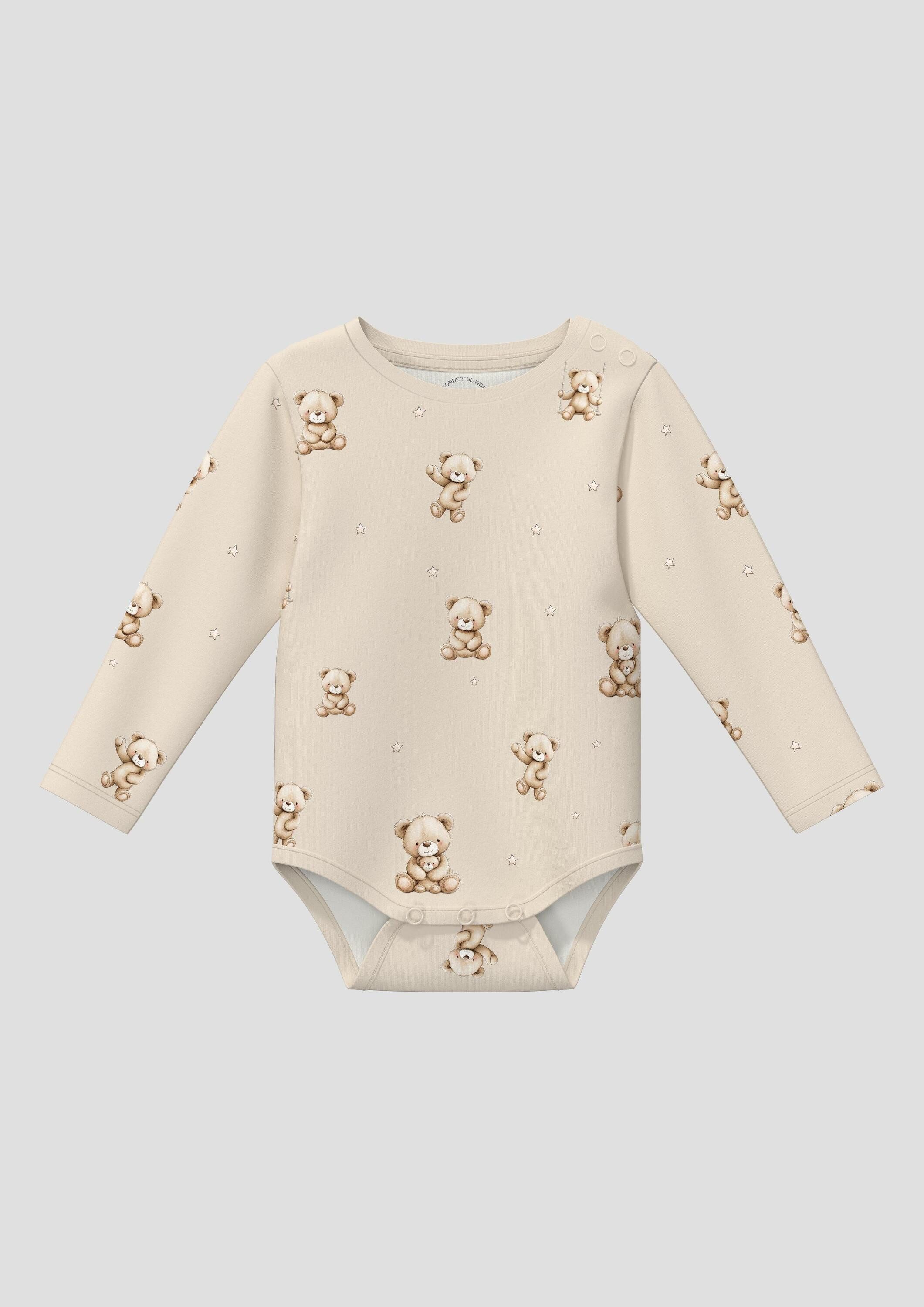 s.Oliver Shirtbody T-Shirt Body Unisex Langarm-Body mit Bärchen-Print