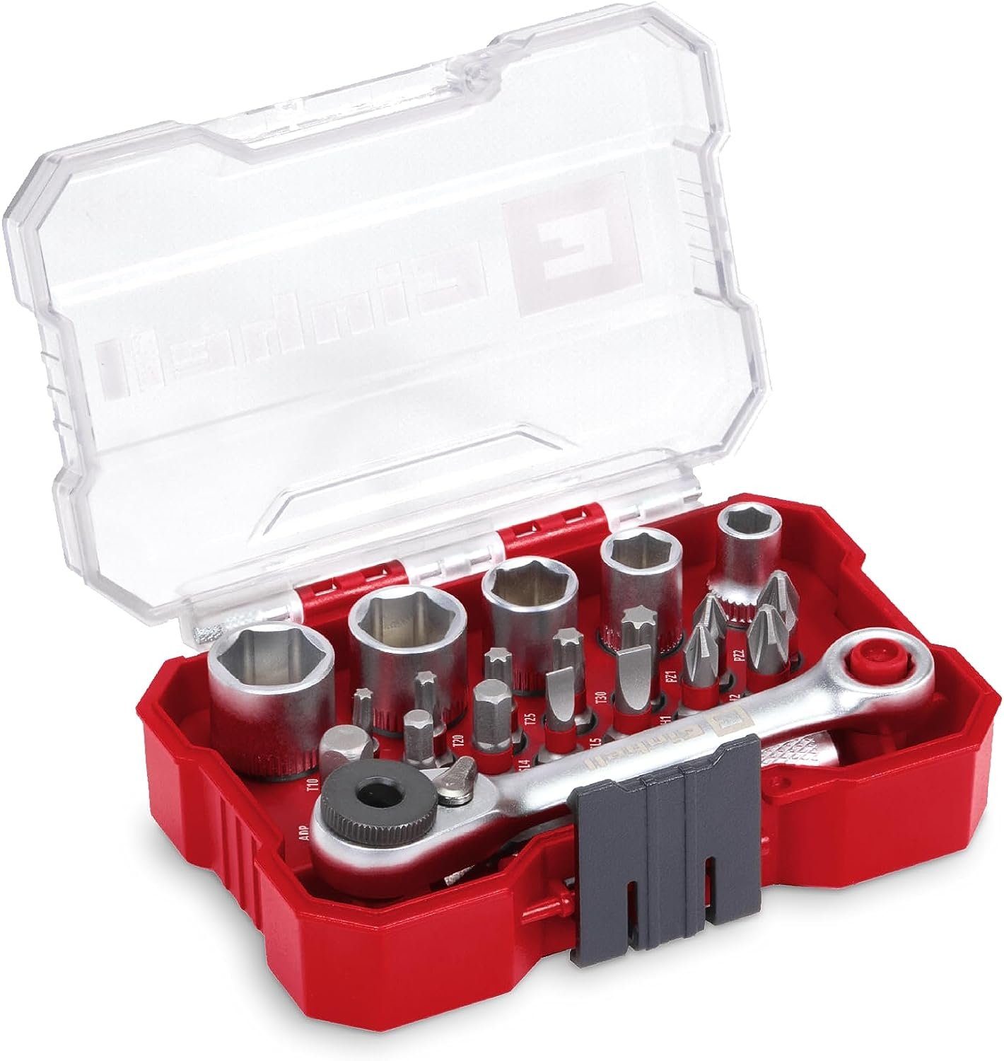 Einhell Bit-Set, XS-CASE 21-tlg. Bit- und Steckschlüssel-Set (25-mm-Bits, Steck