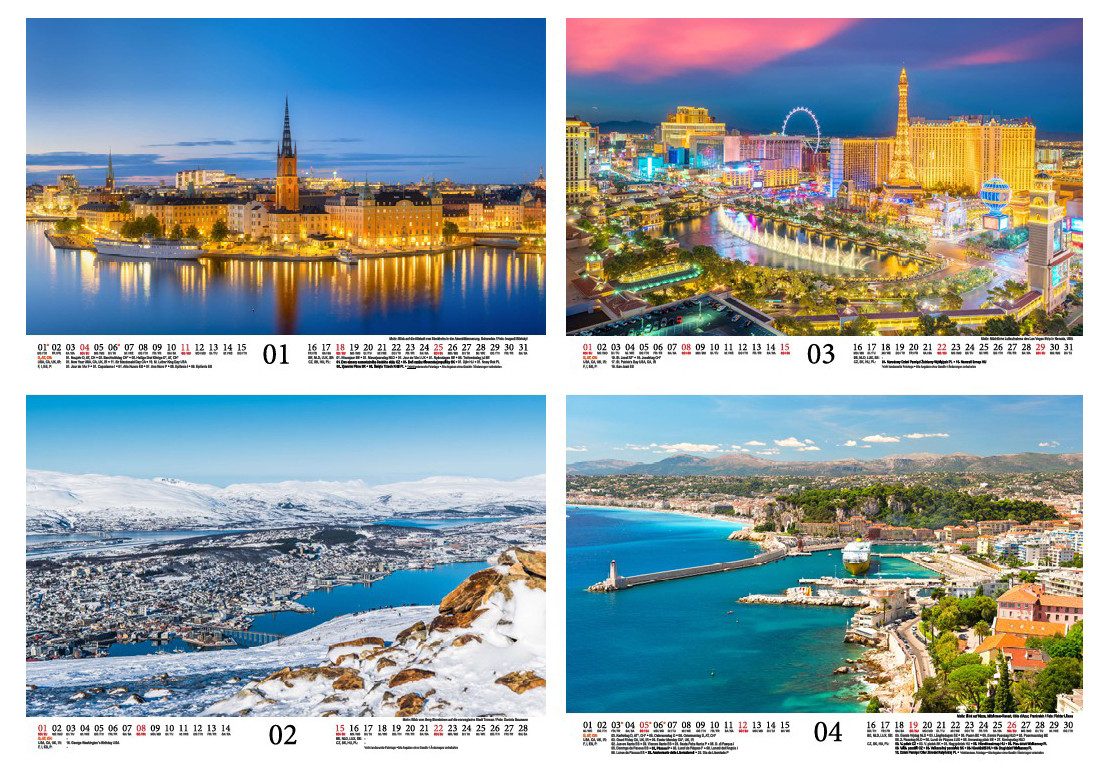 Seelenzauber Wandkalender Städtezauber DIN A4 Kalender für 2026 Städte - Seelenzauber