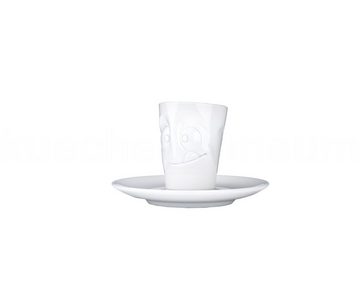 FIFTYEIGHT PRODUCTS Espressotasse TV Tasse Espresso Mug 14 lecker weiß mit Henkel, TV Tasse Espresso Mug 14 lecker weiß mit Henkel