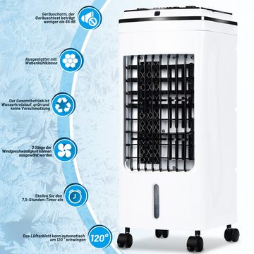 Randaco Luftbefeuchter Klimagerät 70W Luftkühler 4in1 3 Stufe Fernbedienung Timer Touchscreen