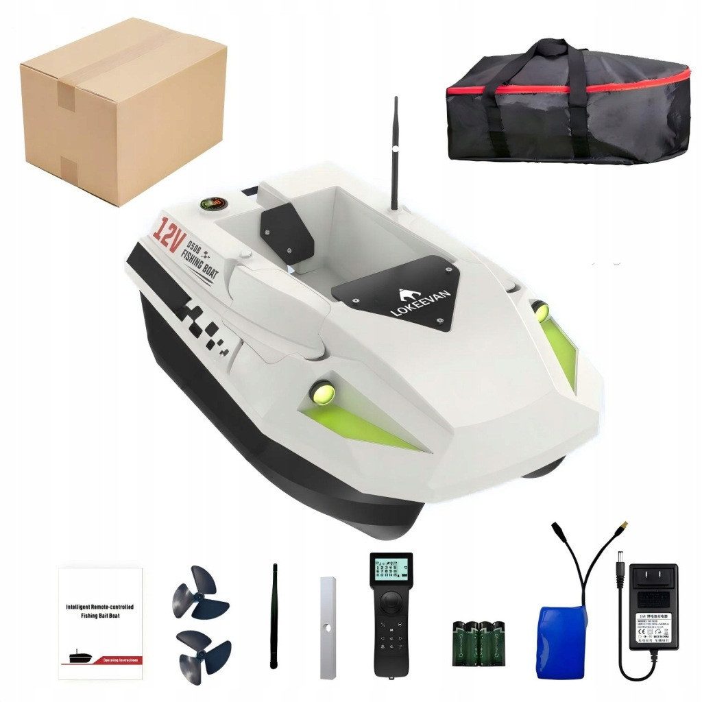LOKEEVAN RC-Boot D50B, Futterboot mit Echolot,GPS und Fernbedienung