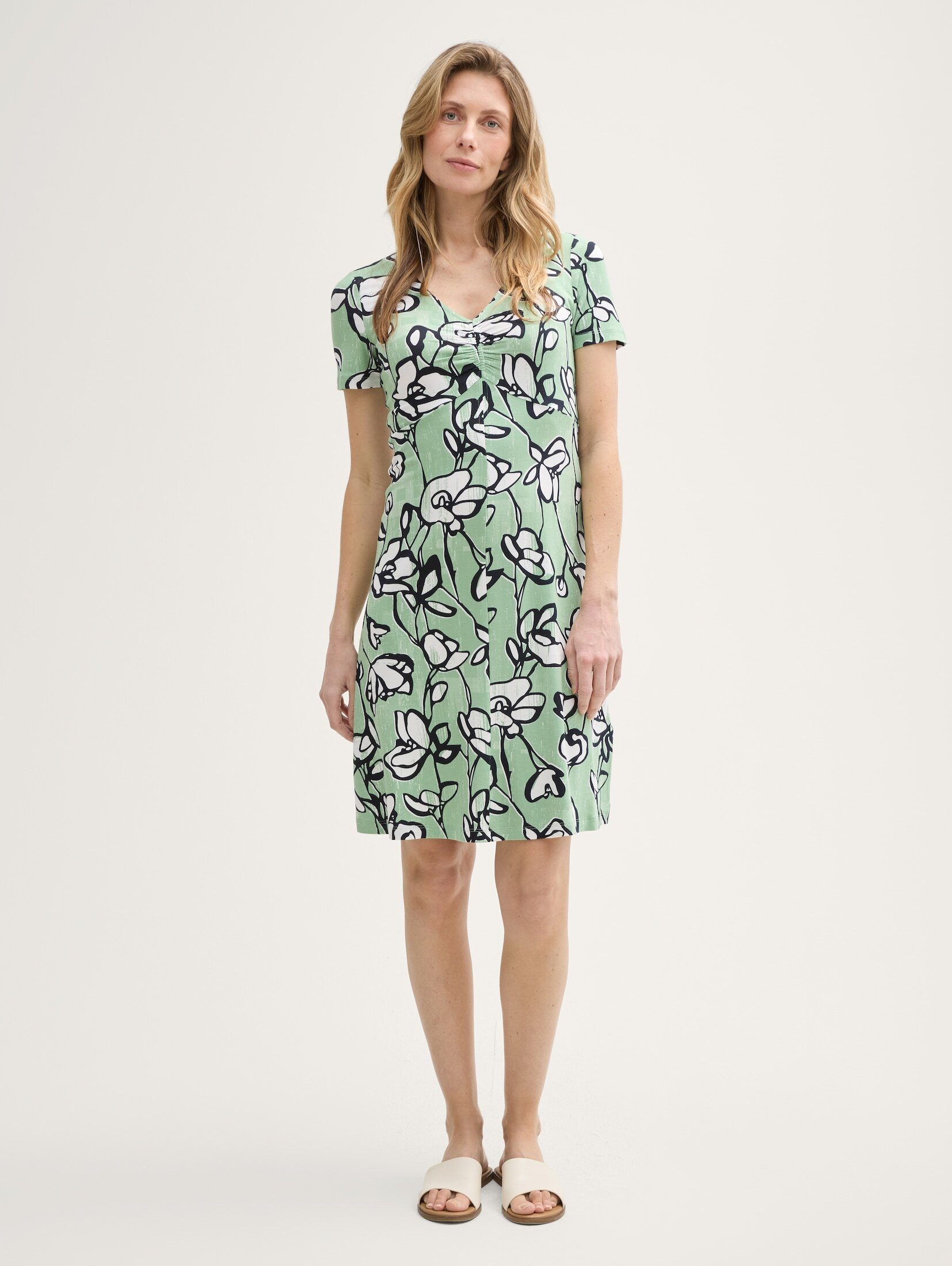 TOM TAILOR Sommerkleid Kleid mit Raffungen günstig online kaufen