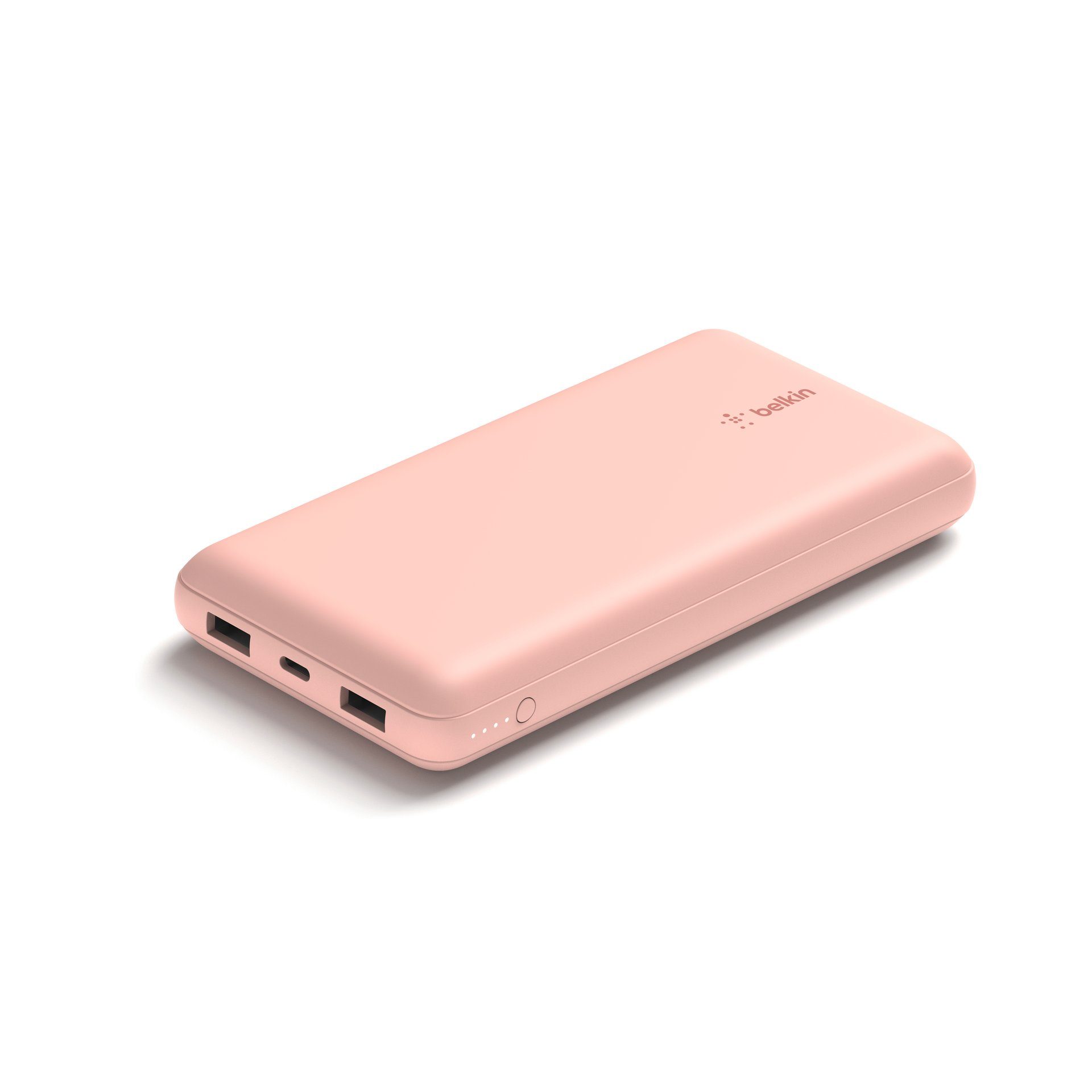 USB-A, Laden Geräten von 3 2x Watt bis 15 BoostCharge 1x zum 20.000mAh Stunden Powerbank zu 78 Belkin Power für Rosa USB-C, Powerbank,