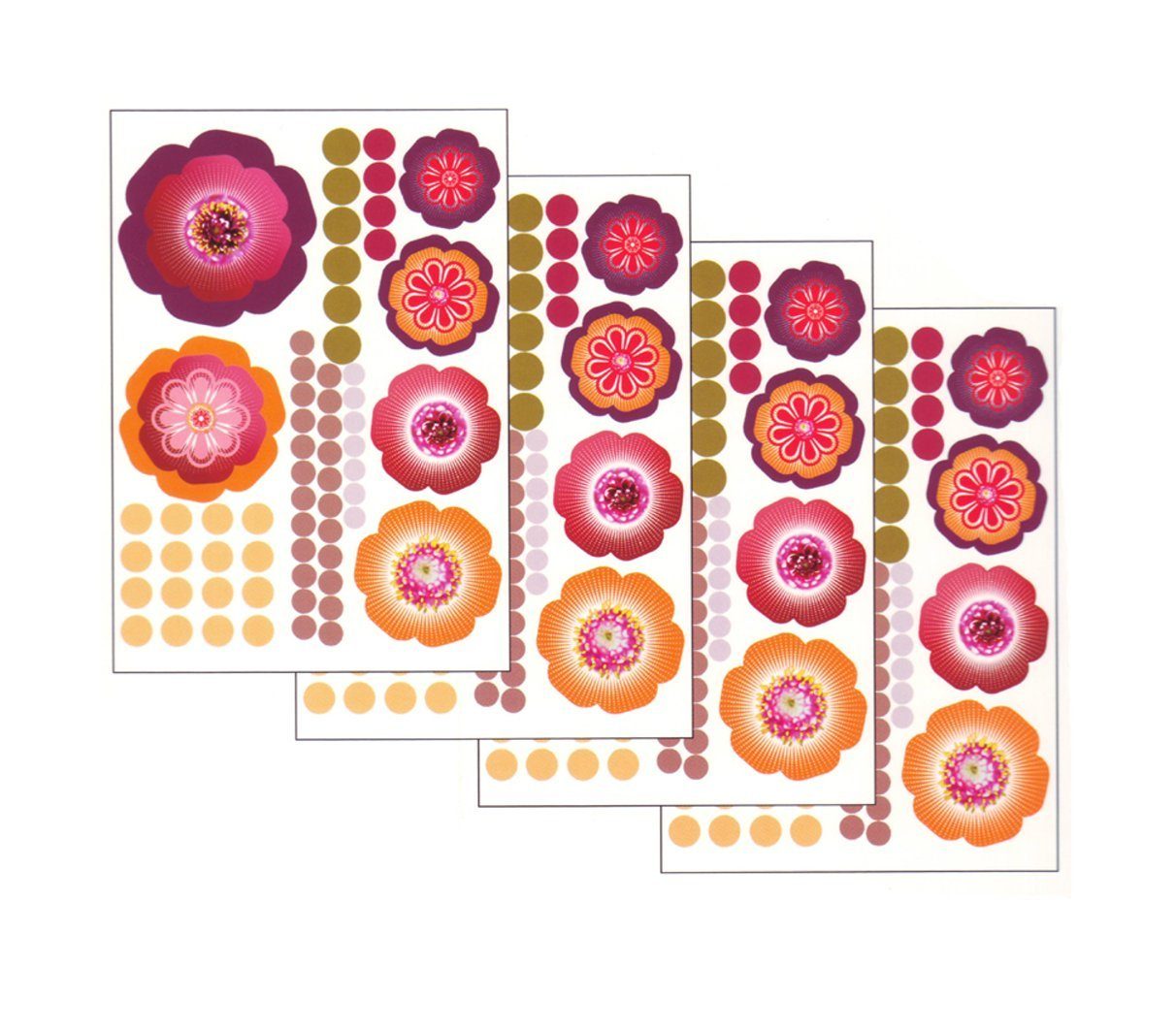 dynamic24 Wandtattoo Flower (4 St), Wandtattoo günstig online kaufen