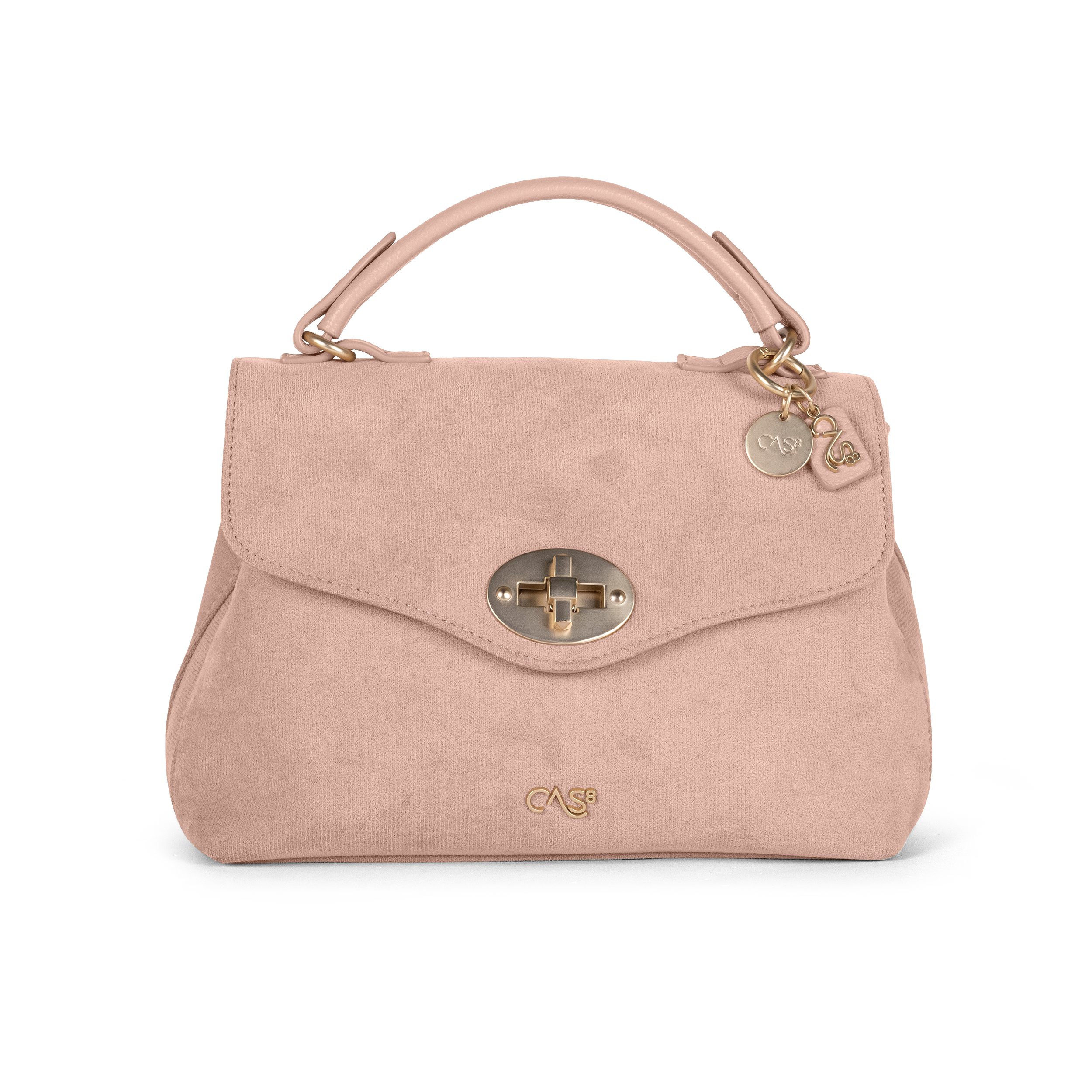 Cas8 Henkeltasche Rike 35200 A aus veganem Suede mit funktionaler Innenaufteilung
