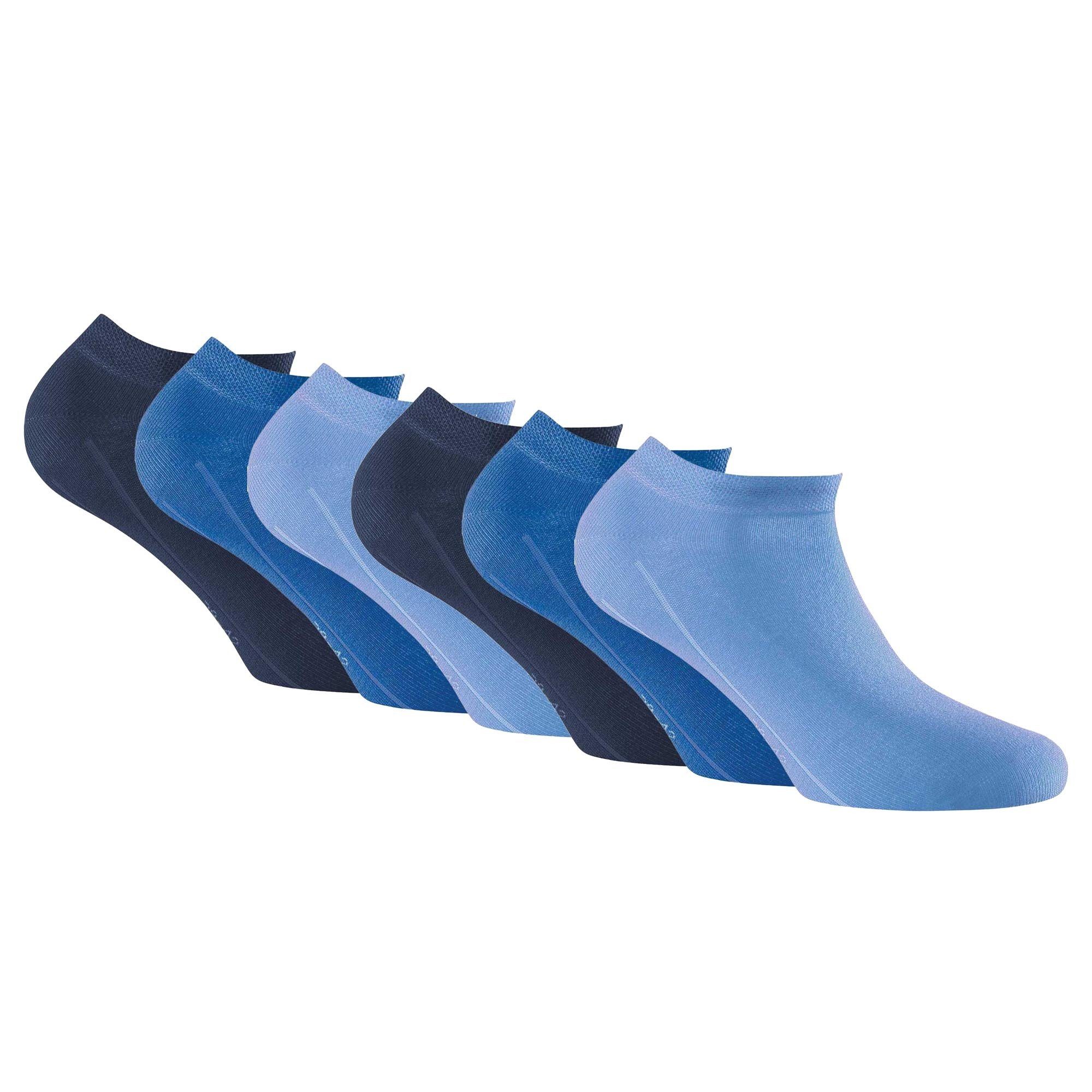 Unisex - Socken, Sneakersocken Pack Socks Blau 6er Rohner Invisible Sneaker Mix