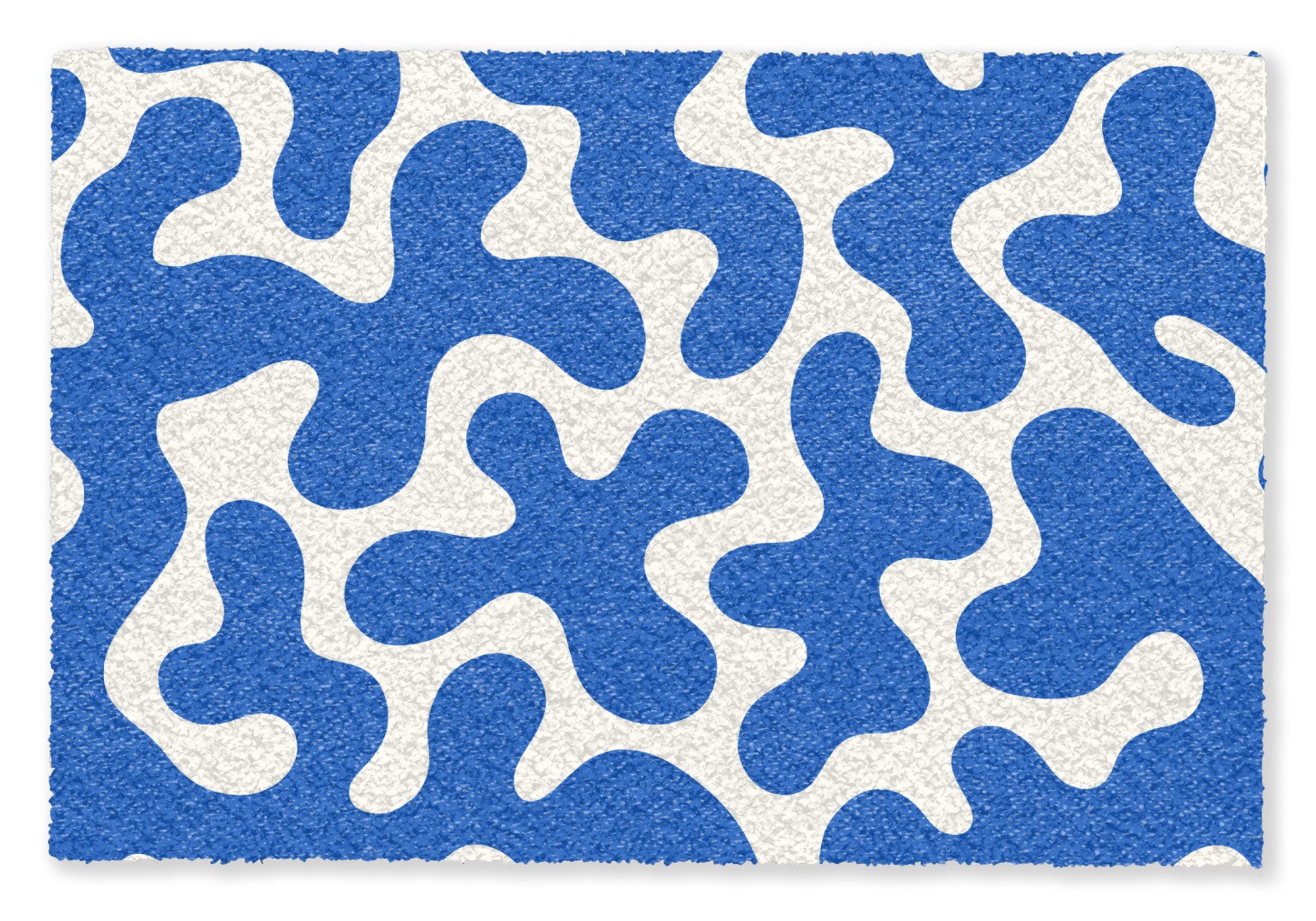 MuchoWow Fußmatte Formen - Abstrakt - Blau - Wellen, Rechteckig, innen Schmutzfangmatte, Tür, Schmutzfänger Flur, Teppich 60x40 cm