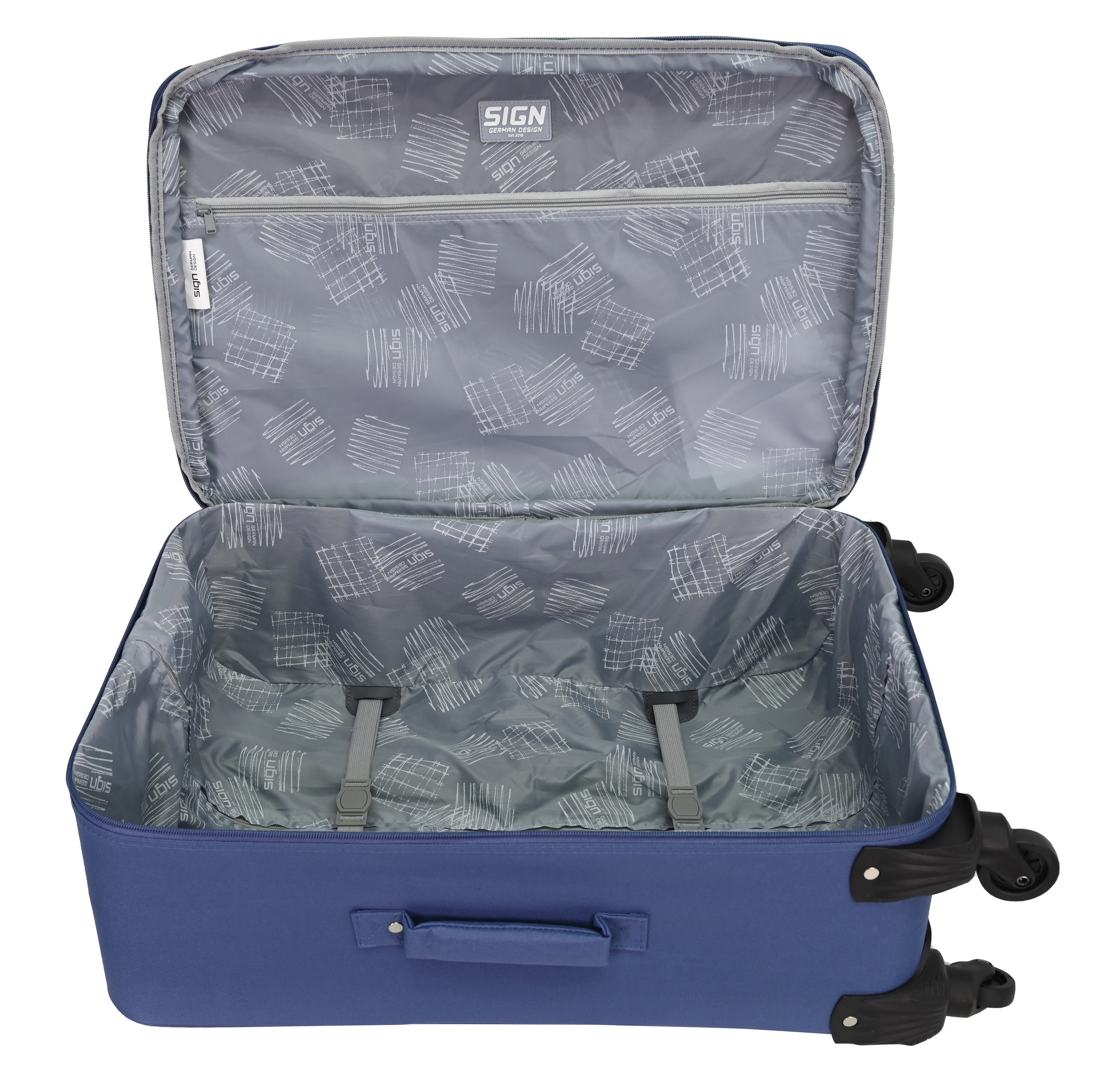 SIGN German Design Koffer Stoffkoffer Weichgepäck Trolley 4 Rollen (M/L/XL/Set) – Bild 5 von 5