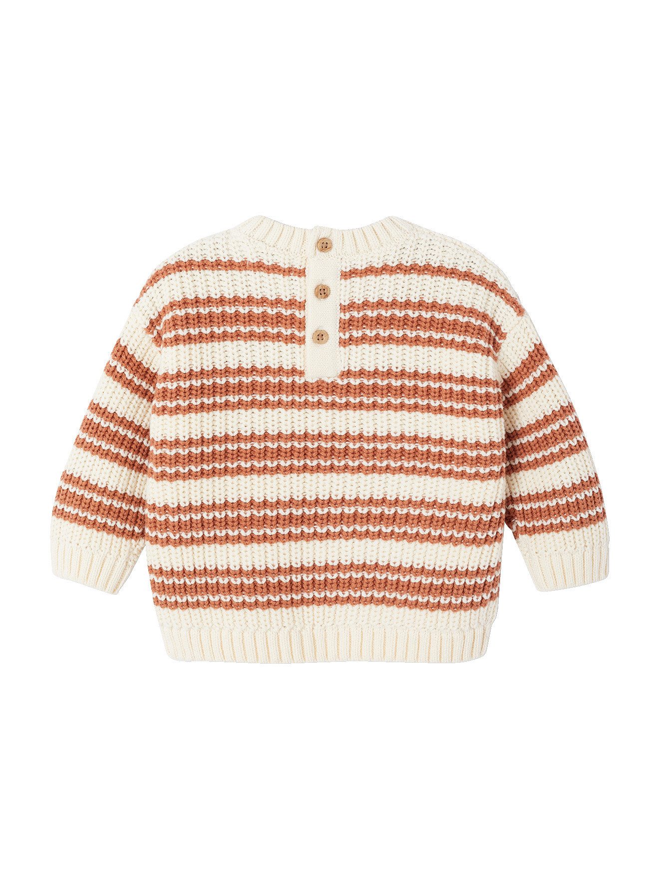 vertbaudet Pullunder Baby Streifenpullover mit Frottee-Buchstabe