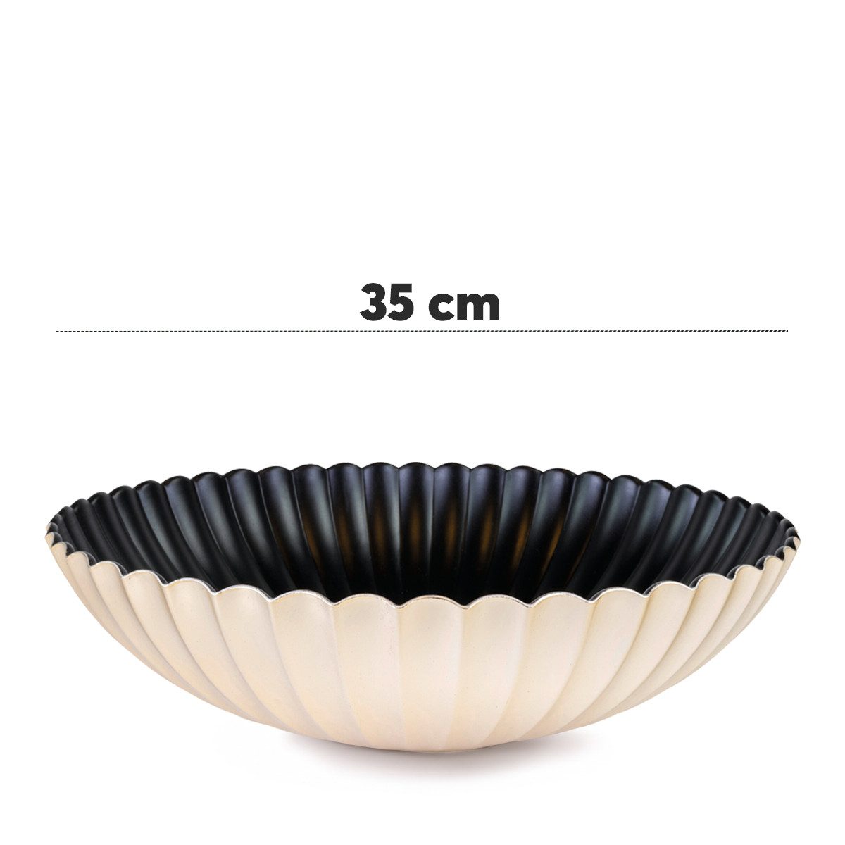 matches21 HOME & HOBBY Blumentopf Dekoschale runde Pflanzschale für draussen champagner gold 35 cm (1 St), Blumen-Schale als wetterfeste Friedhof-Schale Grab-Schmuck Grabschale