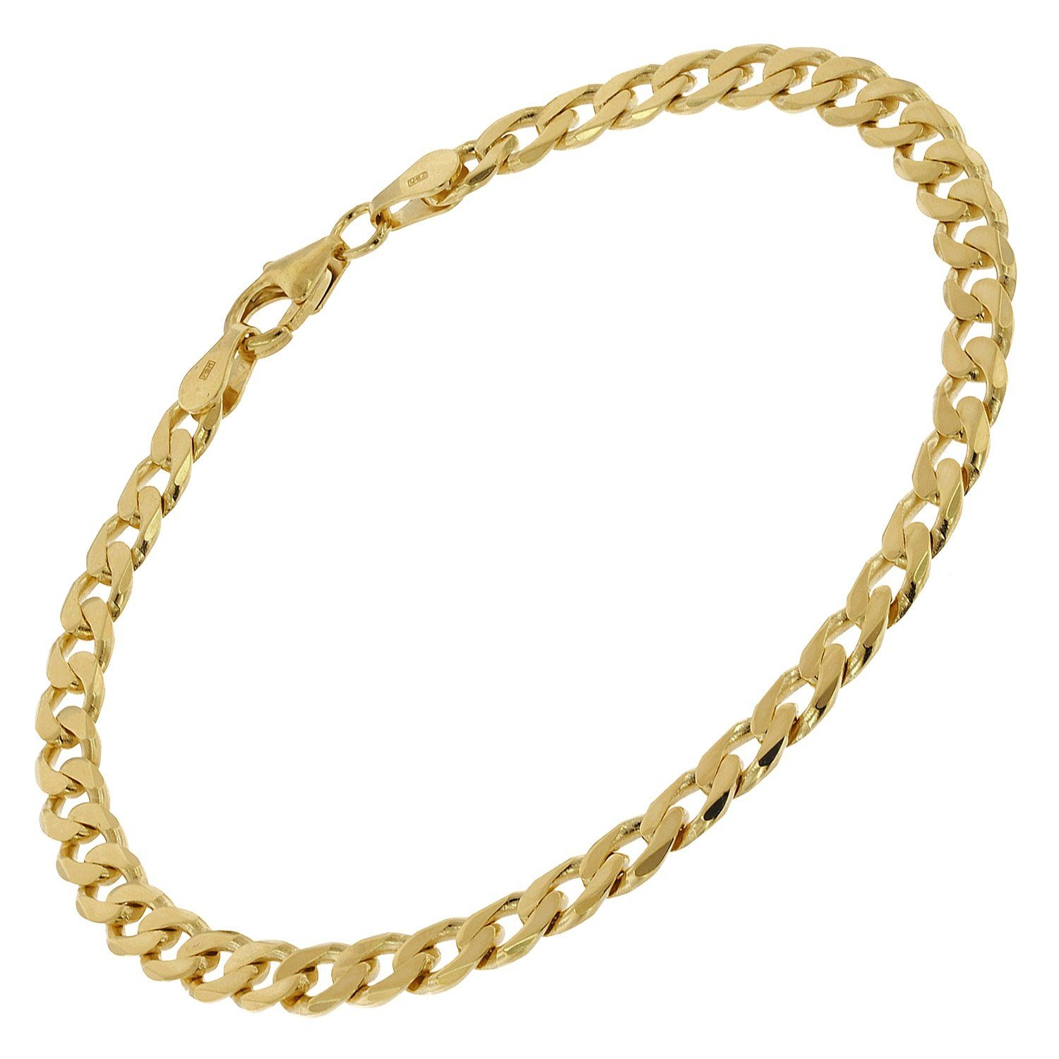 trendor Gliederarmband Panzer-Silber 925 vergoldet 5 mm Breite