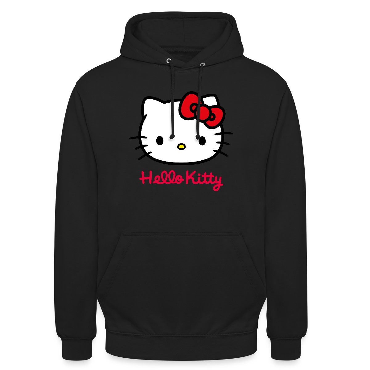 Spreadshirt Hoodie Hello Kitty Klassisch Mit Schriftzug Unisex Hoodie (1-tlg) Unisex-Schnitt: Sitzt bei Männern körpernah, bei Frauen weit