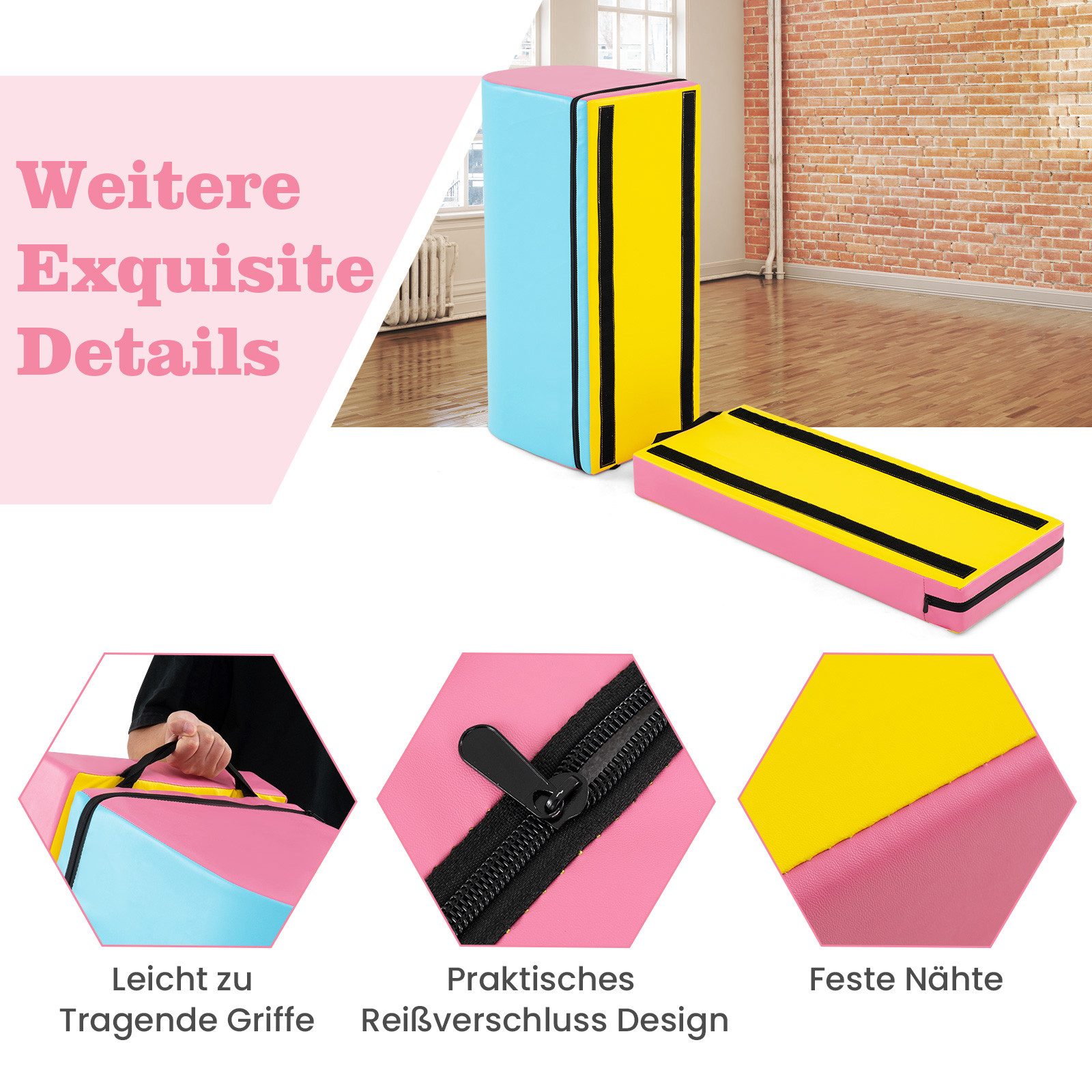 COSTWAY Turnbank, Briefkasten-Turnmatte, Gymnastik-Sprungkasten, Turnhilfe