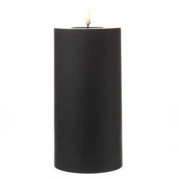 Deluxe Homeart LED-Kerze MIA für Außen 3D Flamme flackernd H: 20cm D: 10cm outdoor schwarz (1-tlg)