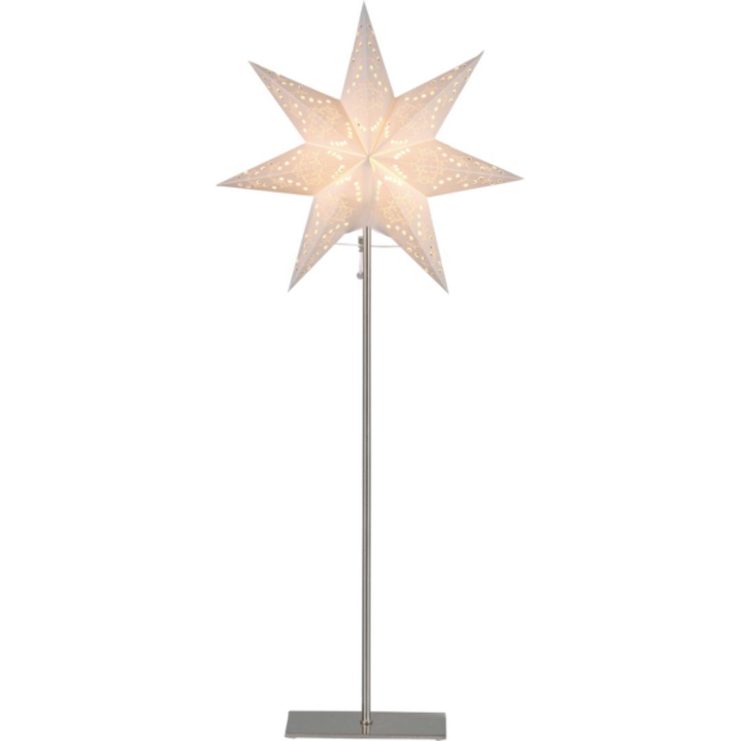 Best Season LED Stern Stehlampe Weihnachtsstern Sensy von Star Trading, 3D  Papierstern Weihnachten in Weiß mit Metall-Fuß, Dekostern Stehleuchte mit  Kabelschalter, E14, Höhe: 83cm