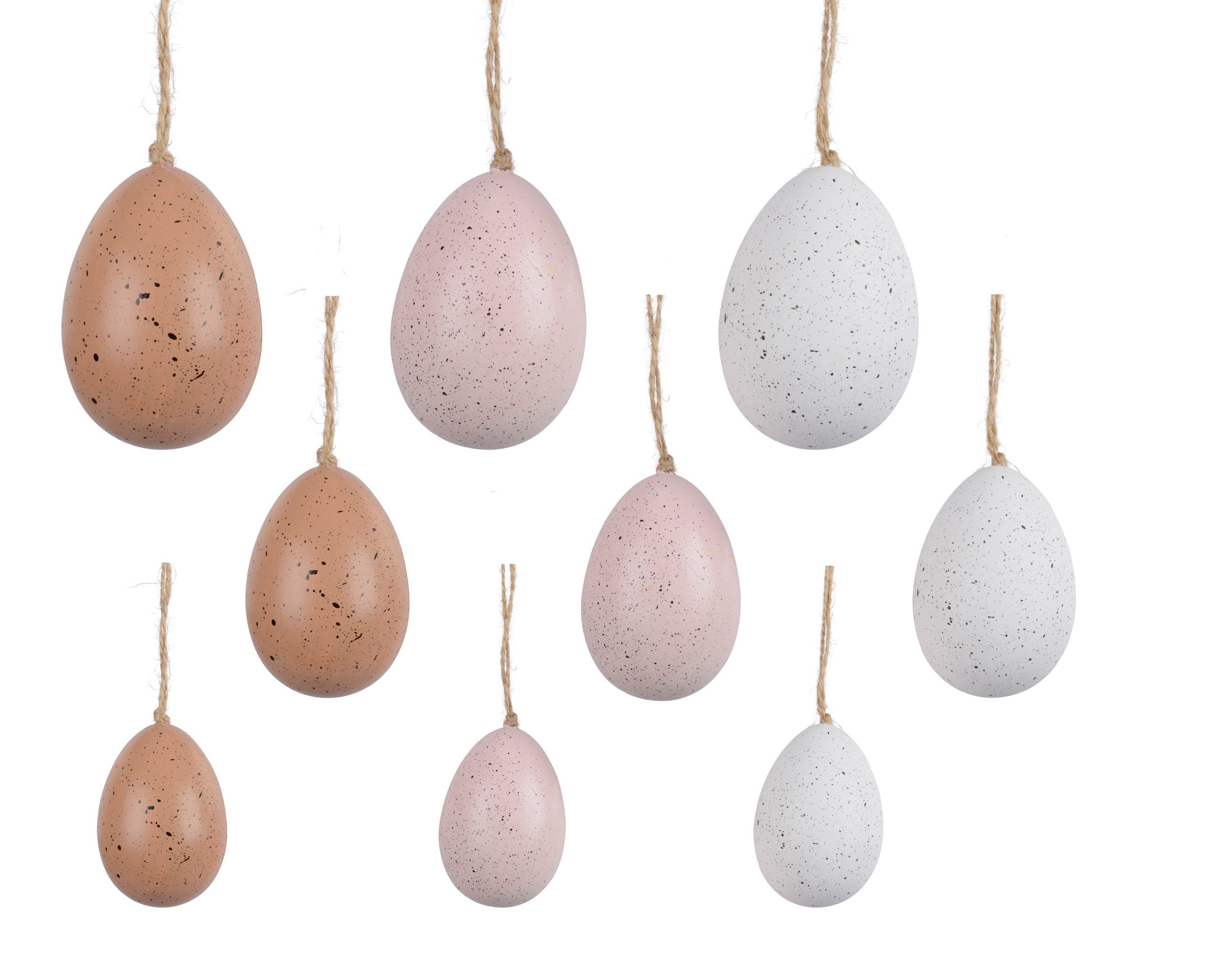 Decoris season decorations Osterei, Ostereier zum Aufhängen mit Sprenkeln 20er Set bruchfest