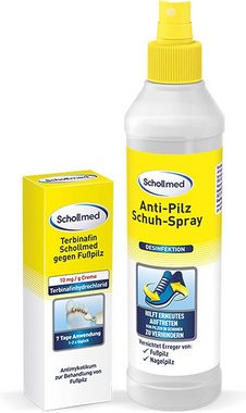 Scholl Fußpflegespray Anti-Pilz Schuh-Spray Vernichtet Erreger Fußpflege 250ml dermatologisch getestet, 2-tlg., Schuhdesinfektionsspray mit Langzeitwirkung Schutz Pflege