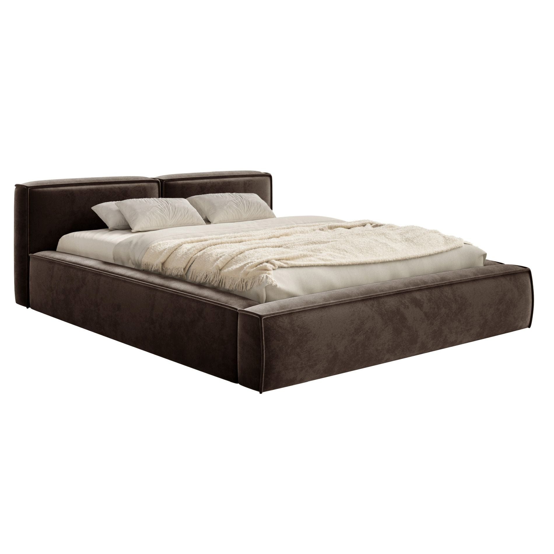 Selsey Polsterbett TILVES SLIM, mit Samtbezug, Bettkasten, Lattenrost mit Gasdruckfedern