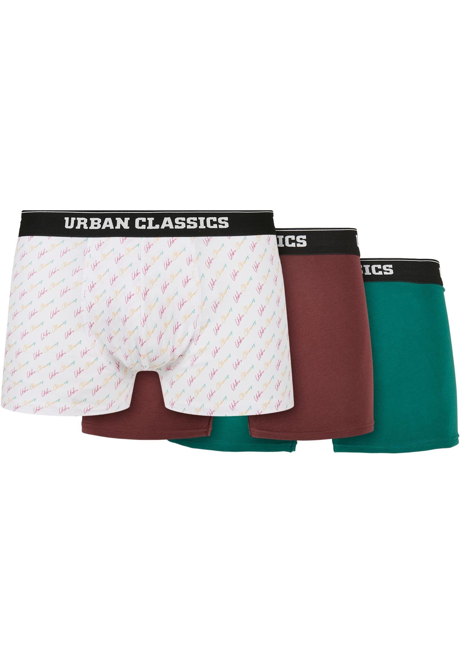 URBAN CLASSICS Boxershorts Herren Organic Boxer Shorts 3-Pack (1-St) cherry treegreen