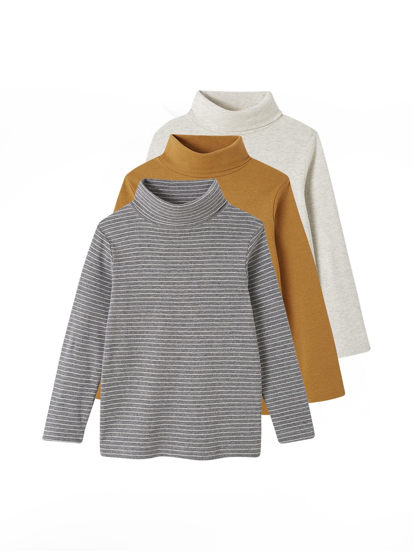 vertbaudet Rollkragenshirt Jungen Rollkragen-Shirts 3er-Pack