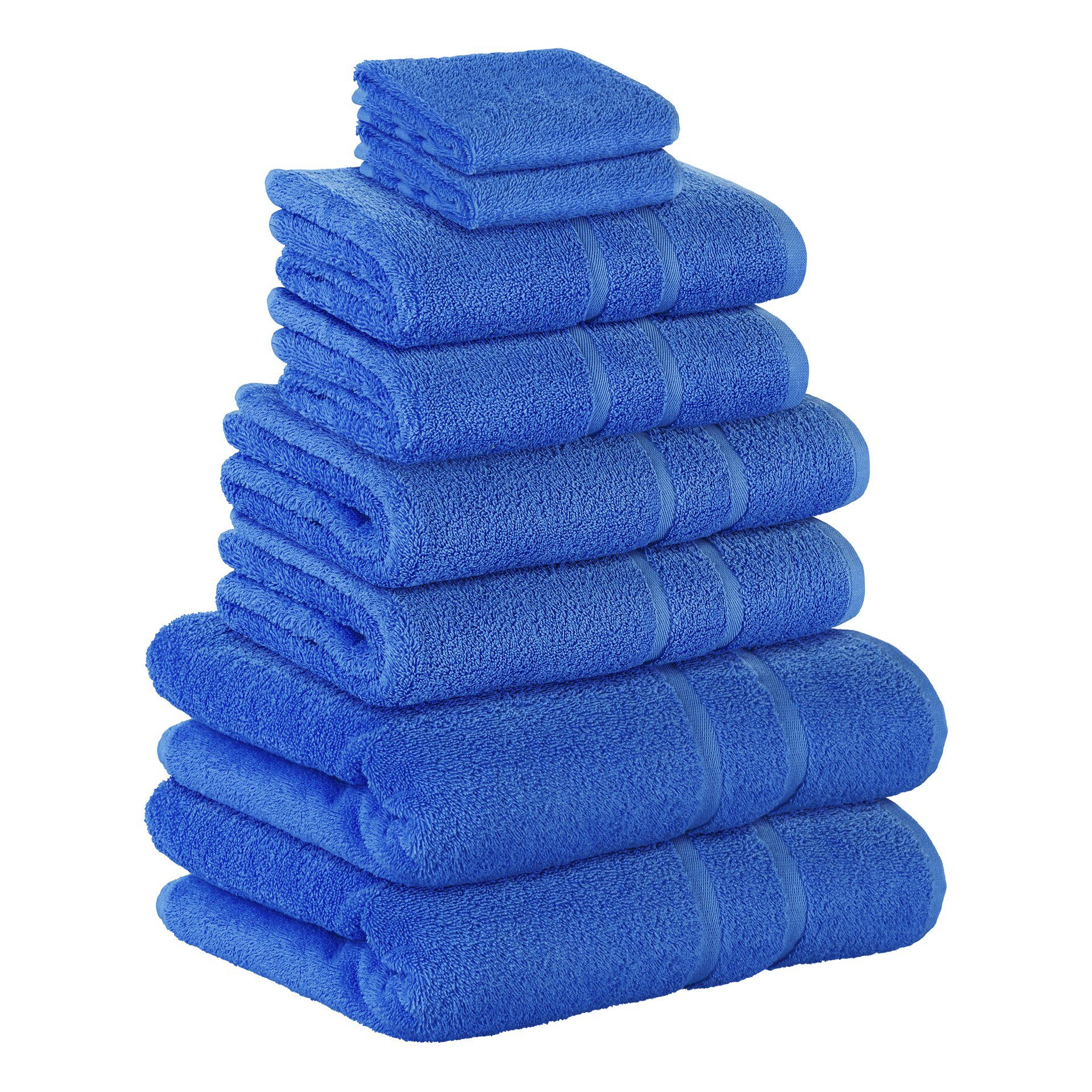 Pack, Blau Baumwolle 2x 500 Gästehandtuch Set in Handtuch Handtücher Baumwolle Farben als Teilig) Duschtücher StickandShine SET 2x 500 100% GSM 100% 2x 8er Badetücher Handtuch verschiedenen Frottee (8 2x GSM