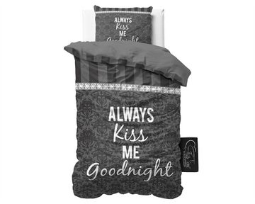 Bettwäsche ALWAYS KISS ME Bettbezug + Kissenbezüge, Sitheim-Europe, 100% Baumwolle, 3 teilig, Weich, geschmeidig und wärmeregulierend