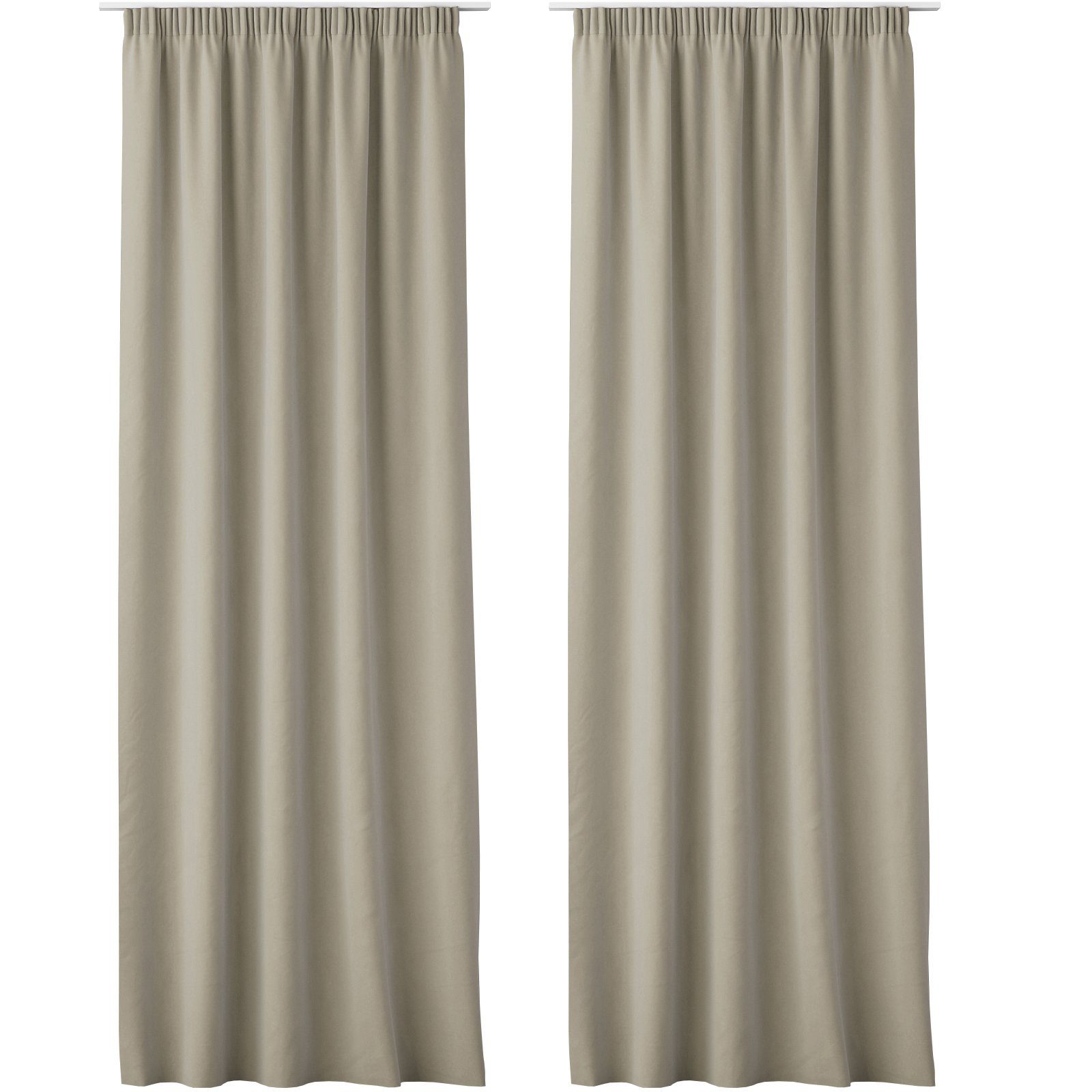 Vorhang 2x Blickdichte Vorhänge 140x250cm, 2er Set in Beige, JEMIDI, (2 St)