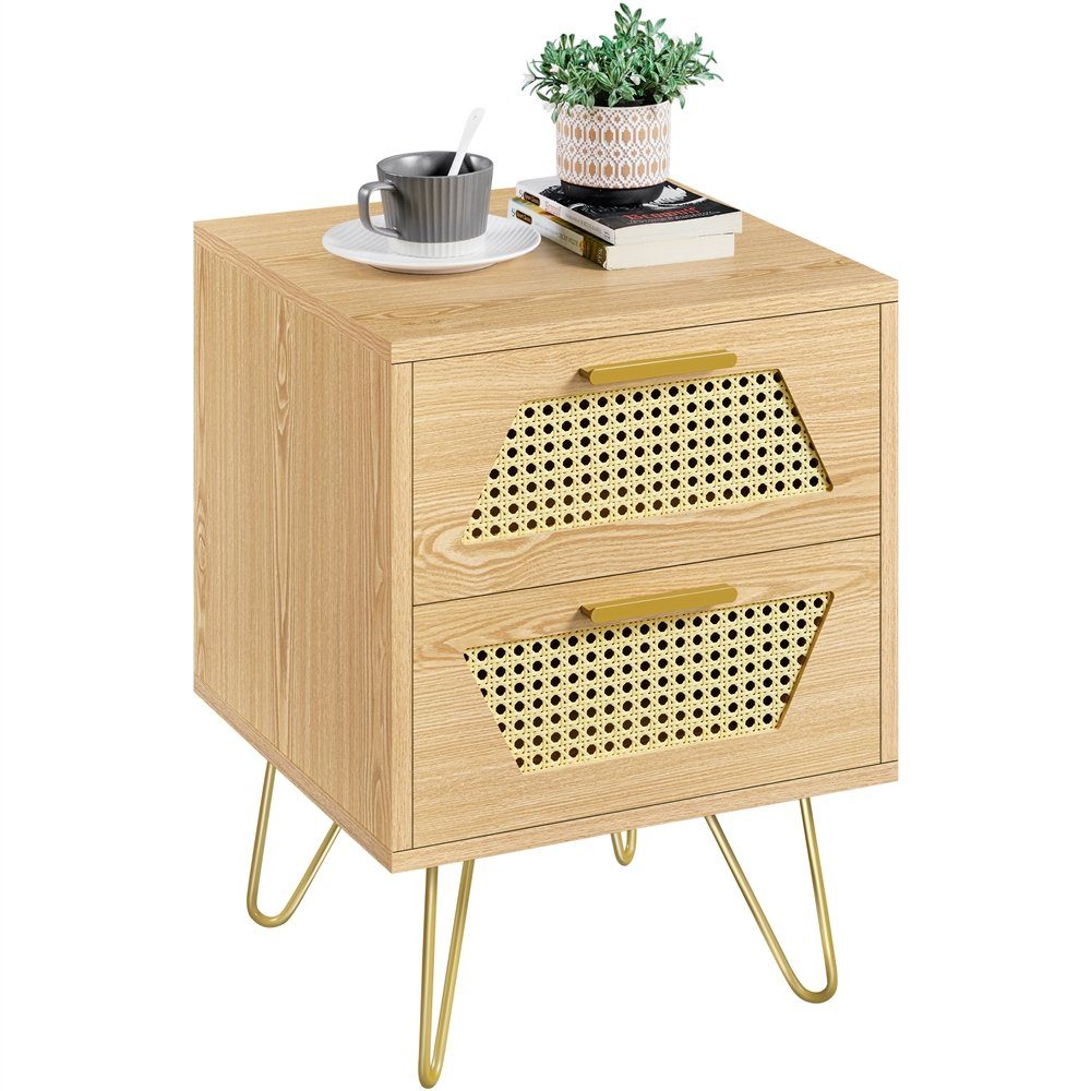 Yaheetech Nachttisch 40x40x55 cm (1-St), Rattan günstig online kaufen