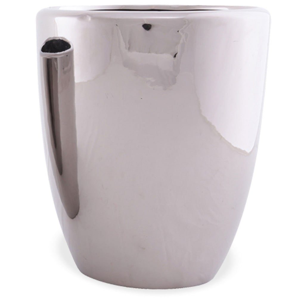 matches21 HOME & HOBBY Blumentopf Blumentöpfe silber Glanz rund 3 Größen (1 St)