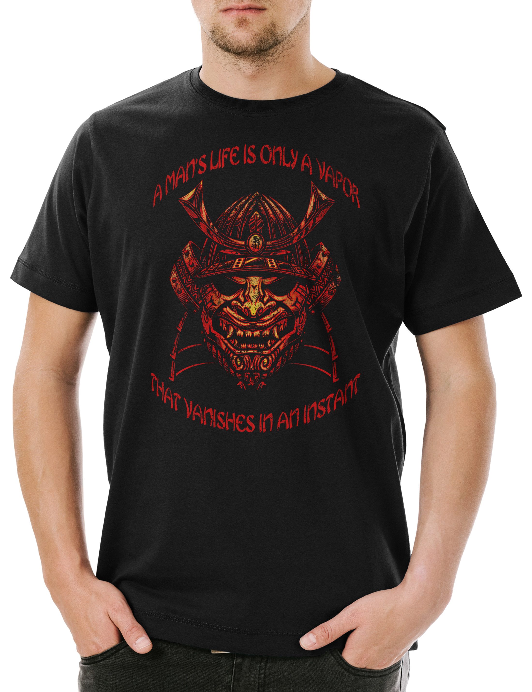 Print-Shirt Samurai IV Herren T-Shirt Ninja Bushido Banzai Krieger Rüstung Helm