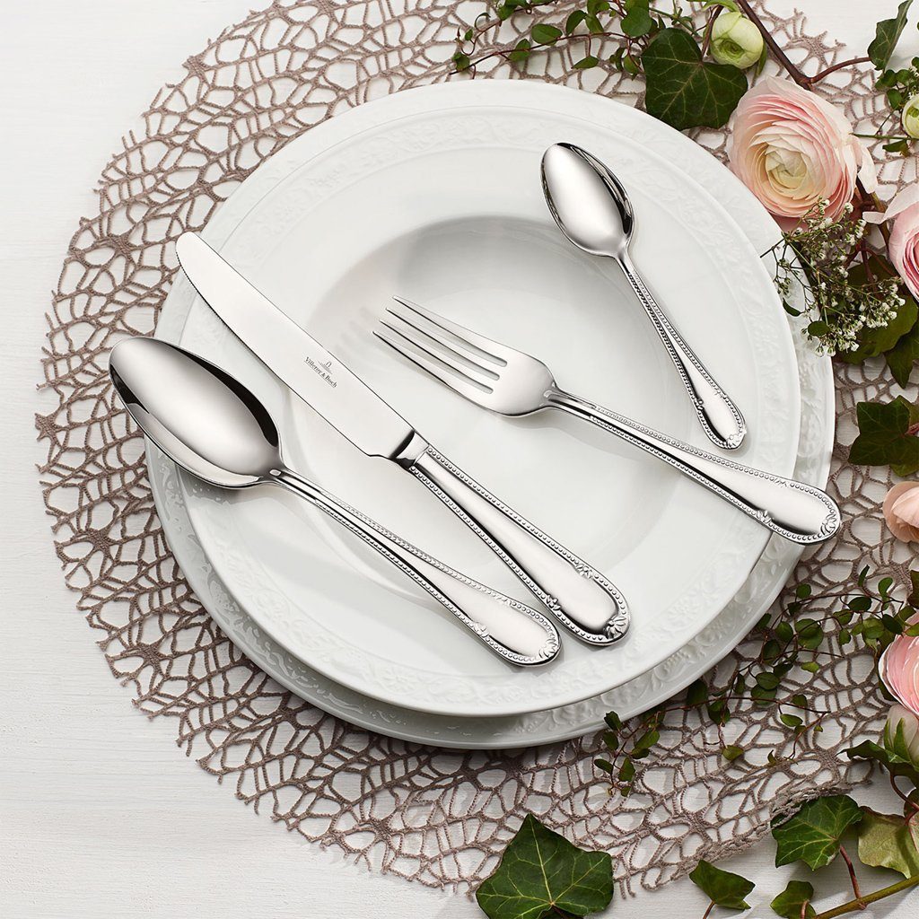 Villeroy & Boch Besteck-Set Mademoiselle Tafelbesteck 24-teilig für 6 Personen (24-tlg), 6 Personen, Edelstahl, Edelstahl, 24 Stck, spülmaschinenfest