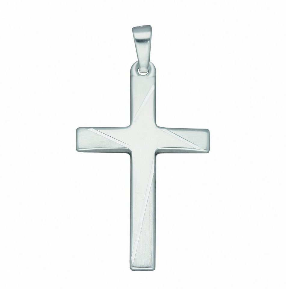 Adelia´s Kette mit Anhänger 925 Silber Kreuz Anhänger, Schmuckset - Set mit  Halskette, Maße des Anhängers - Breite 14,8 mm - Höhe 22,5 mm