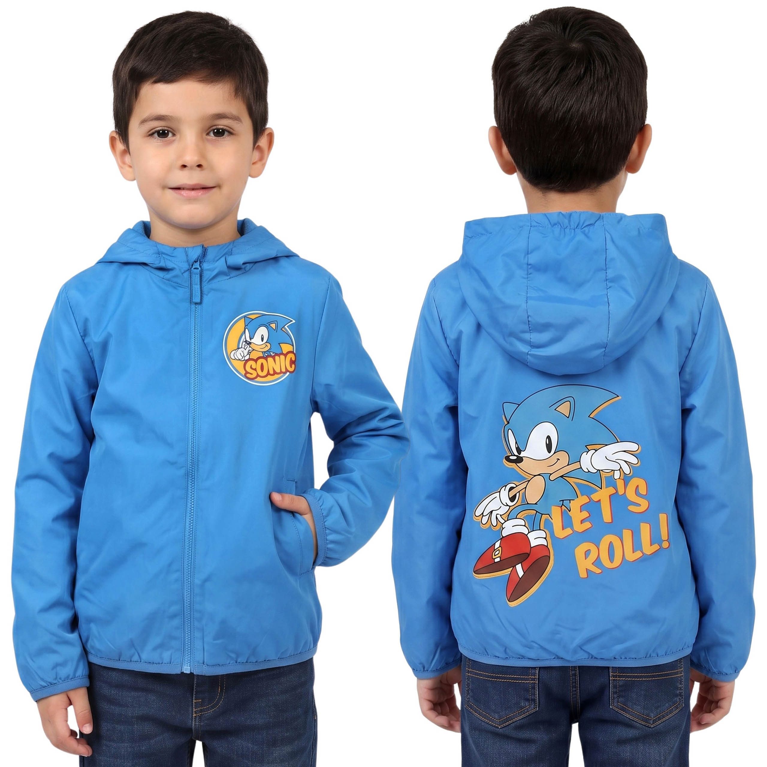 Sarcia.eu Sakko mit Kapuze Sonic Blaue Jungenjacke, WINDBREAKER mit Kapuze, MIT FLEECE GEFÜTTERT