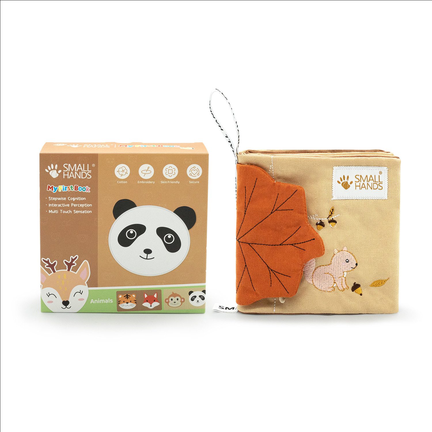 My First Book Stoffbuch Small Hands Wilde Tiere, 0-12 Monate, Fühlbuch