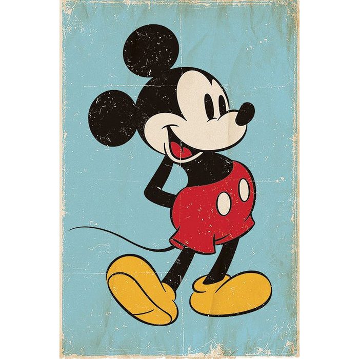 PYRAMID Poster Mickey Mouse Poster Retro Blue 61 x 91 5 cm