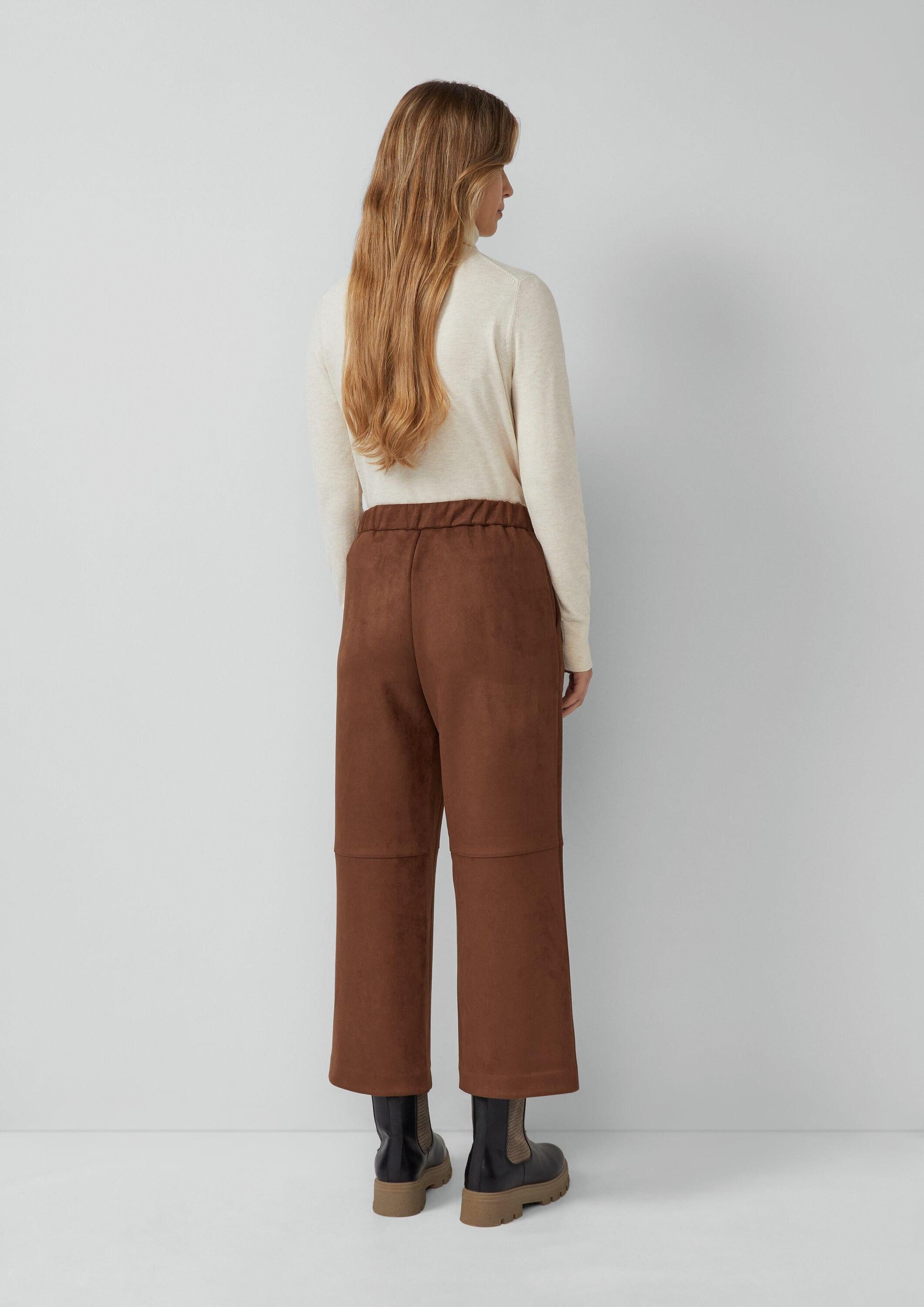 s.Oliver Culotte Hose Culotte in Veloursleder-Optik