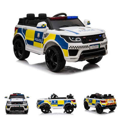 ES-Toys Elektro-Kinderauto »Kinder Elektroauto Polizei RR002«, Belastbarkeit 30 kg, Polizei-Lichter Sirene MP3 USB Fernsteuerung